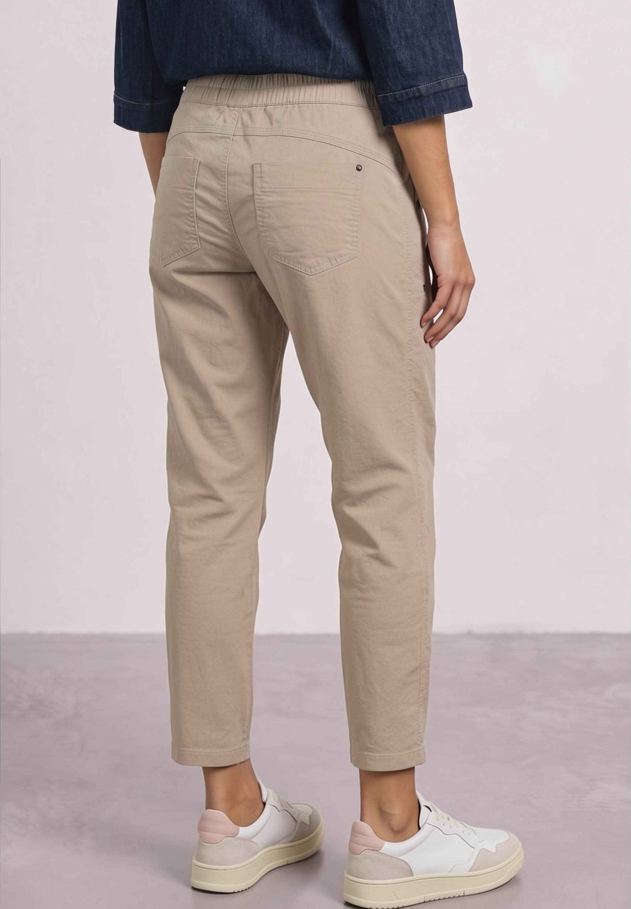 STREET ONE Cordhose  Loose Fit mit elastischem Bund, 7/8-Länge