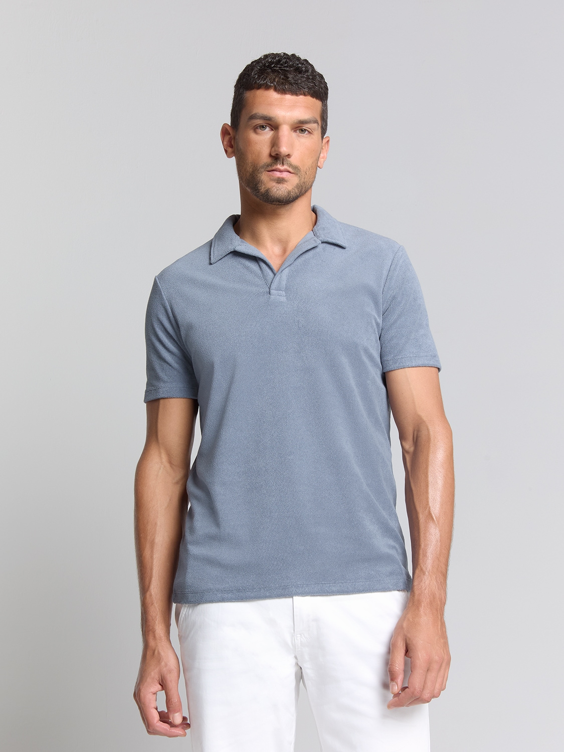NO EXCESS T-Shirt "No Excess Poloshirt aus Frottee-Strick" günstig online kaufen