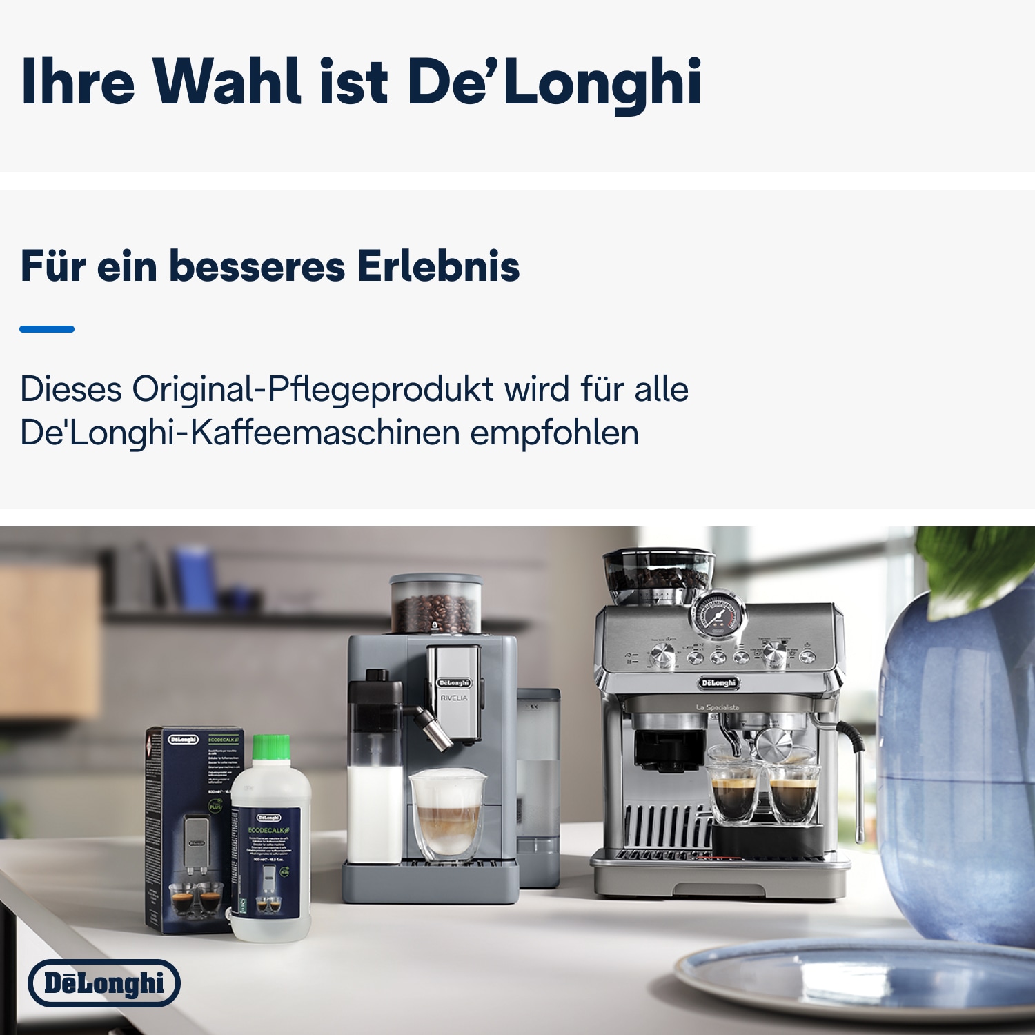 De'Longhi Entkalker »DLSC500 EcoDecalk« Kalklöser für Kaffeevollautomat und Espressomaschine