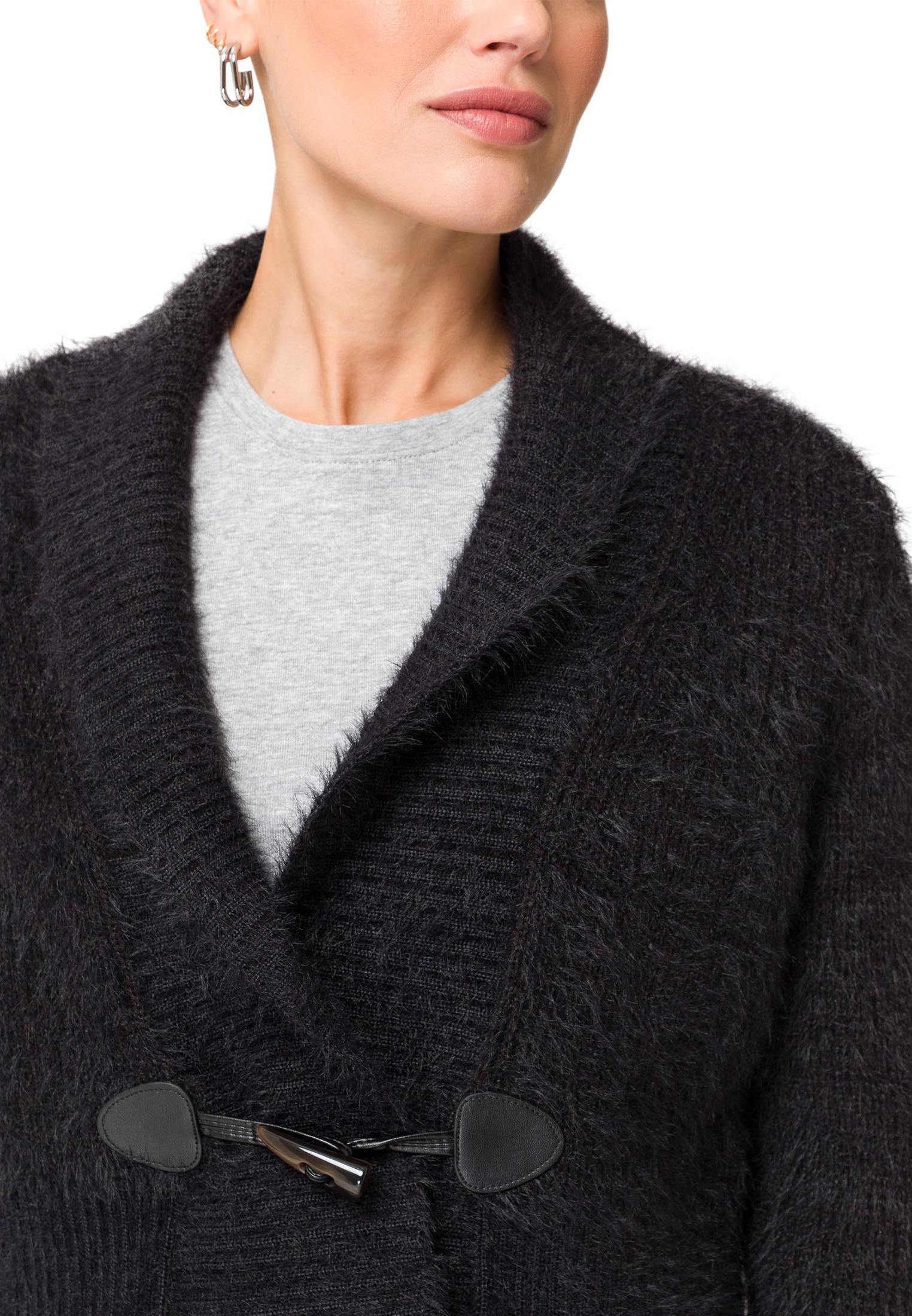 Zero Strickjacke »zero Strickjacke mit Knebelknopf«, weiteres Detail