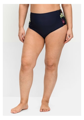 Bikini-Hose »Große Größen«, in hohem Schnitt, mit Blumendruck
