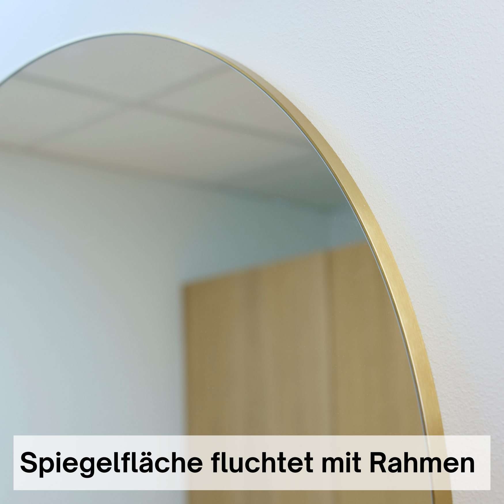Loevschall Wandspiegel »Refine, Wandspiegel Rund für alle Raumtypen, Stilvoller Rahmen«, Runder Spiegel für Schlafzimmer, Wohnzimmer, Garderobe und Badezimmer