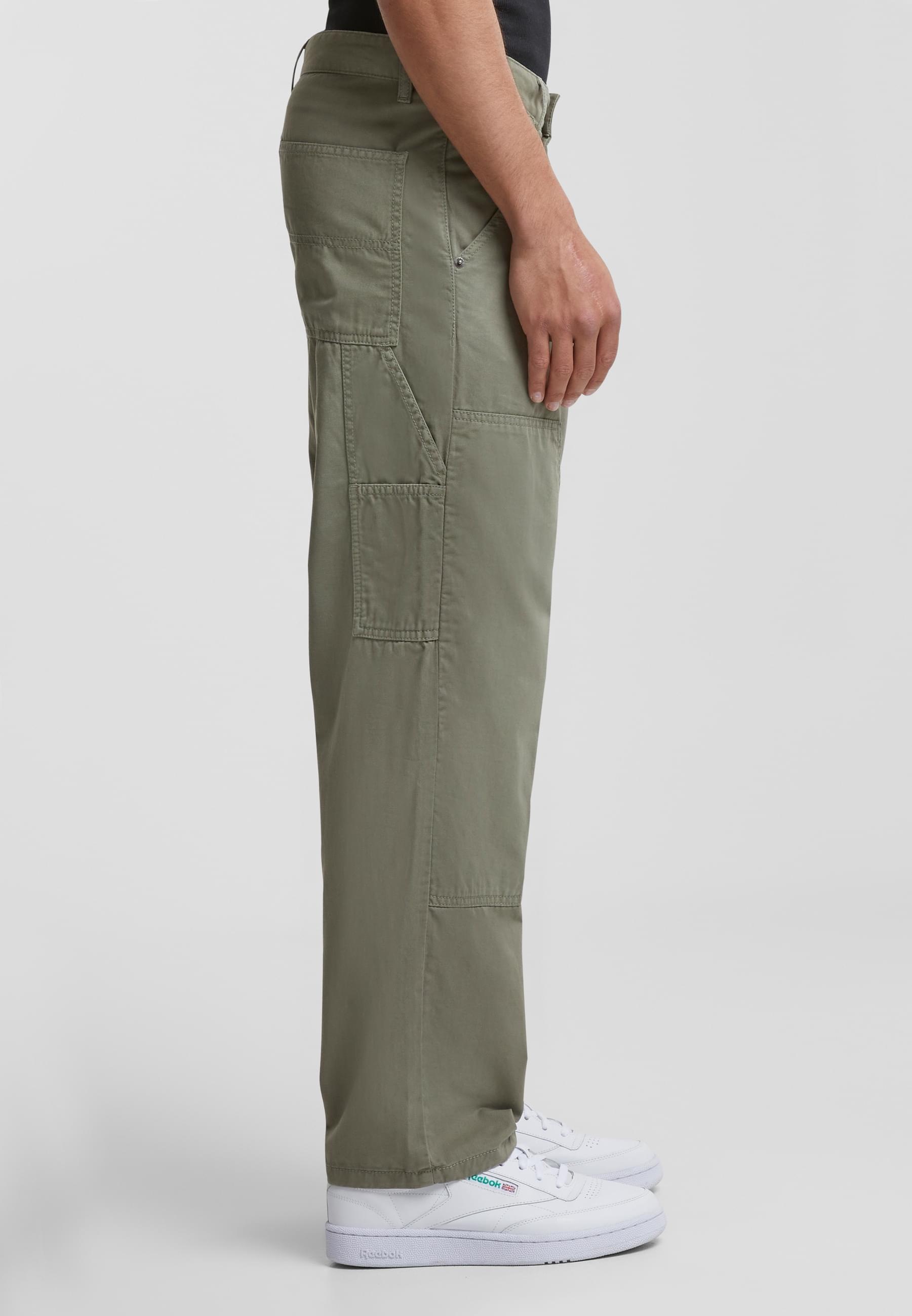 URBAN CLASSICS Stoffhose »Urban Classics Herren Twill Double Knee Pants«, (1 tlg.)