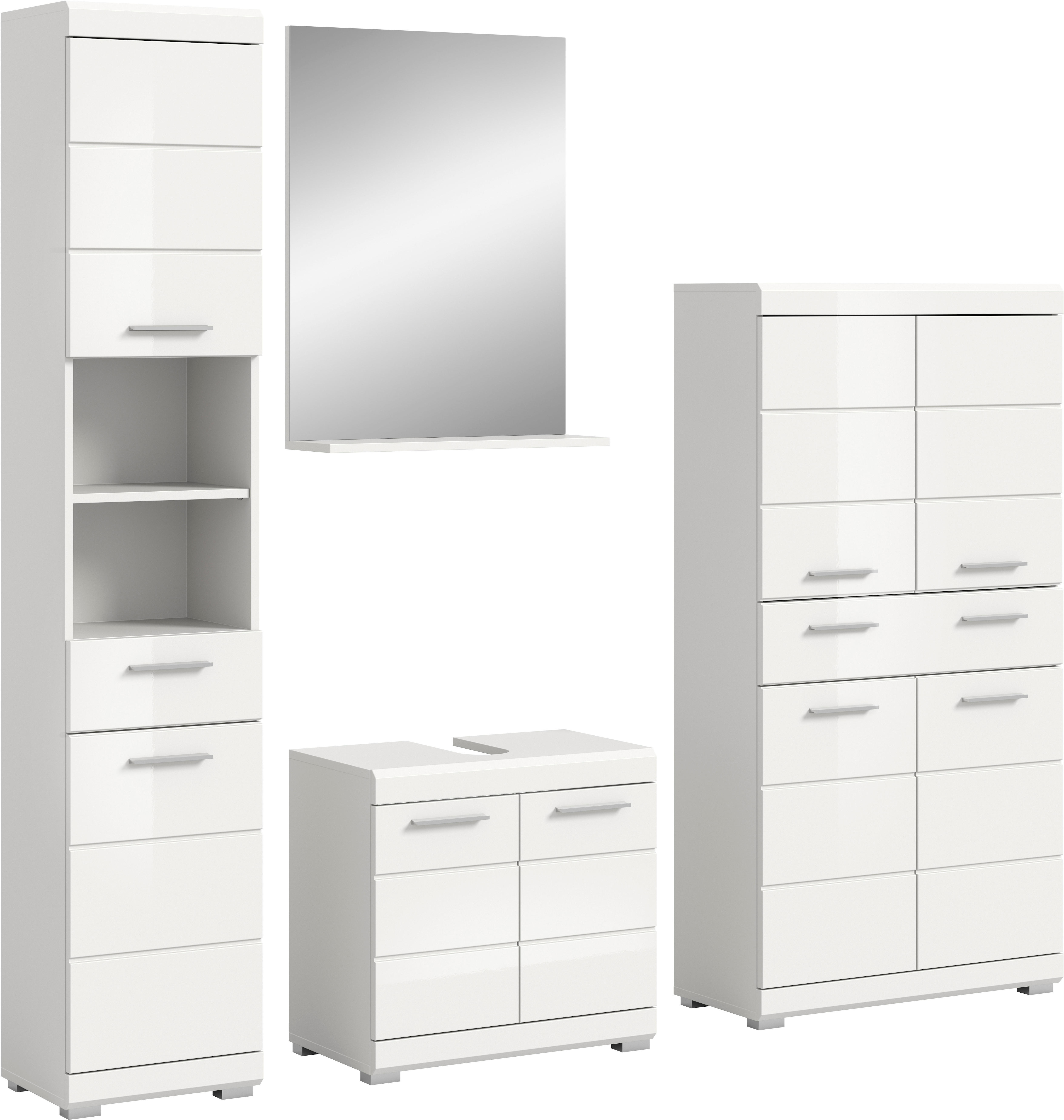 welltime Badmöbel-Set "Siena, 4 teilig, bestehend aus:" Set, TOPSELLER, 4 Stk. tlg.
