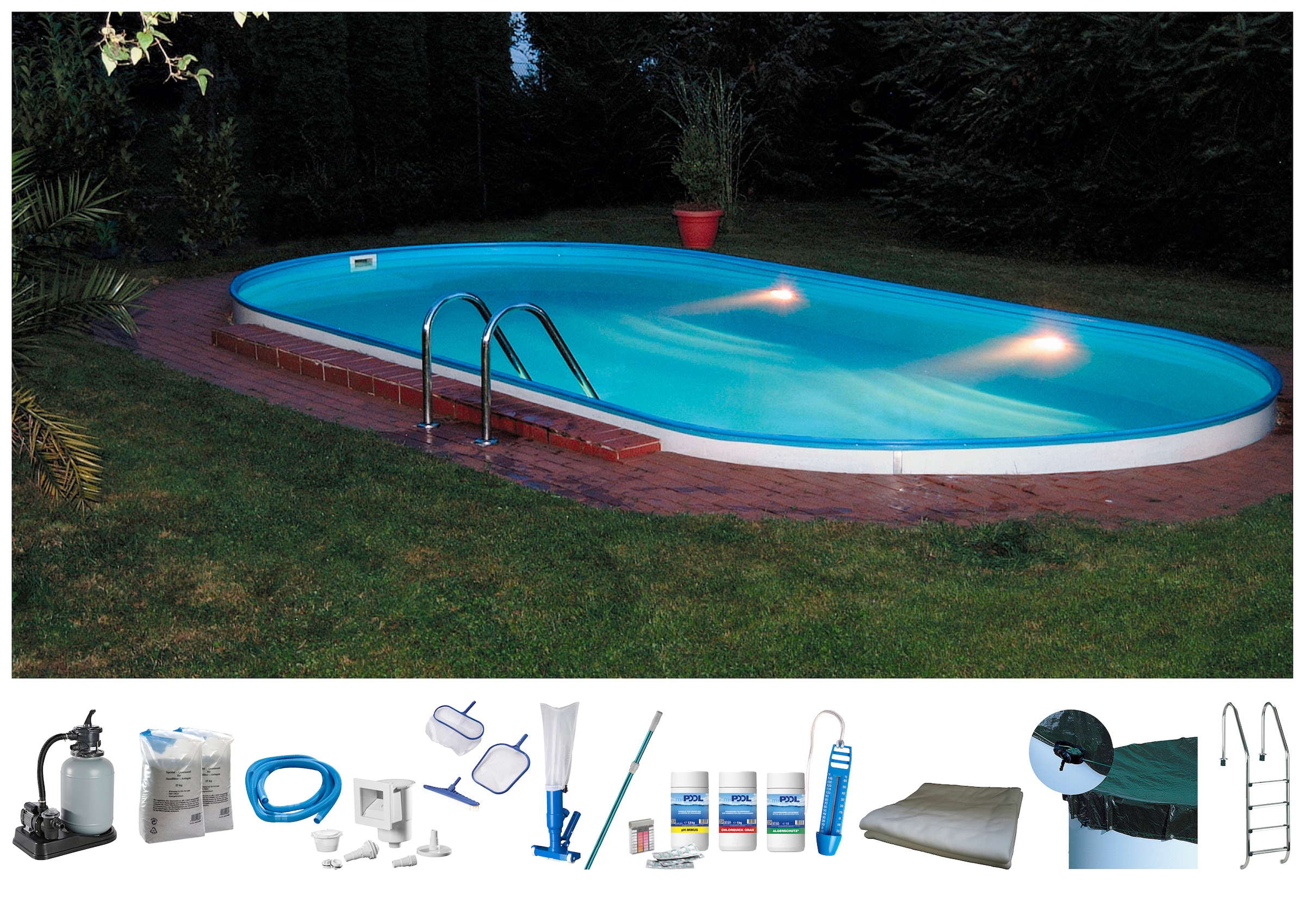 my POOL BWT Ovalpool "PREMIUM mit blauer Innenfolie" Höhe 150 cm, in versch günstig online kaufen