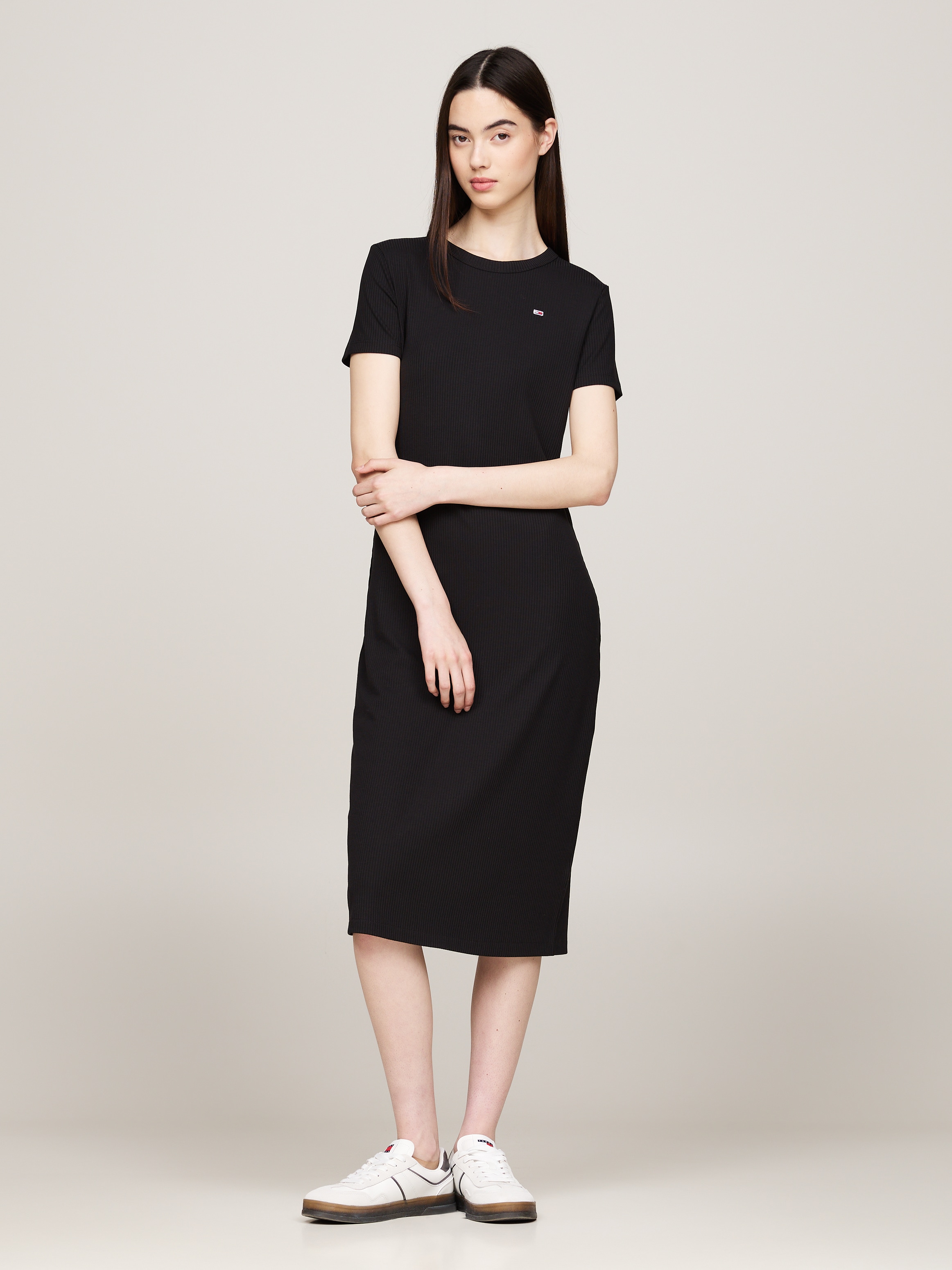 Tommy Jeans Jerseykleid "TJW RIB BODYCON MIDI DRESS", in gerippter Struktur günstig online kaufen