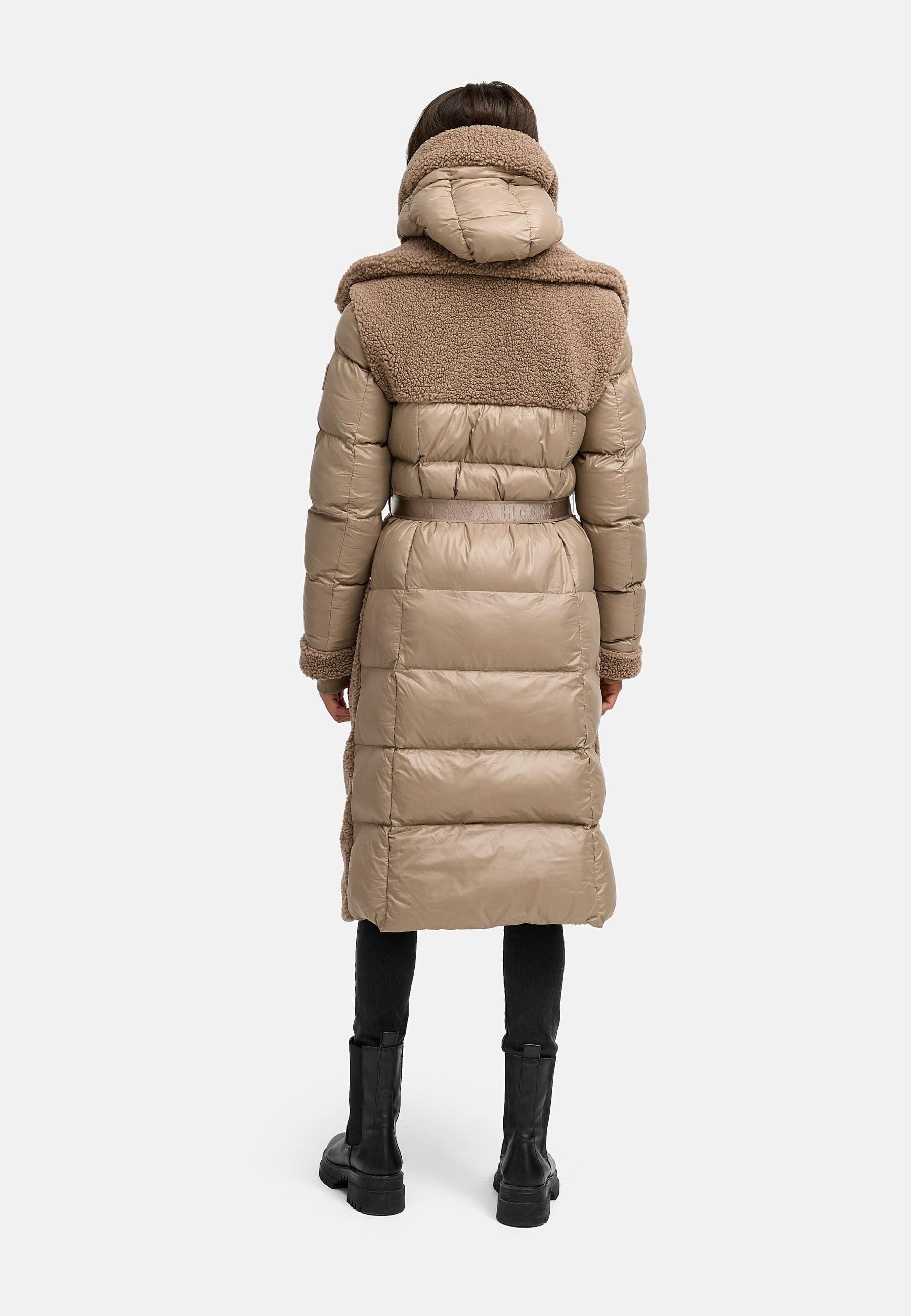 Navahoo Wintermantel »Kuscheltraum 14«, Modischer Damen Plüschmantel aus angesagtem Materialmix