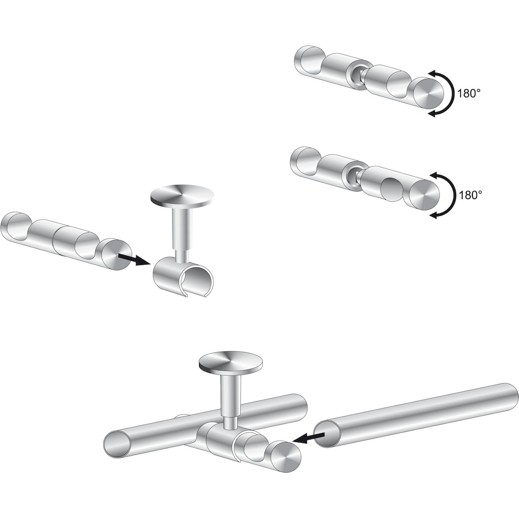 Liedeco Gardinenstangenhalter »Adapter für Deckenträger, Träger 2-läufig "France" - 1 Stück«, (1 St.)