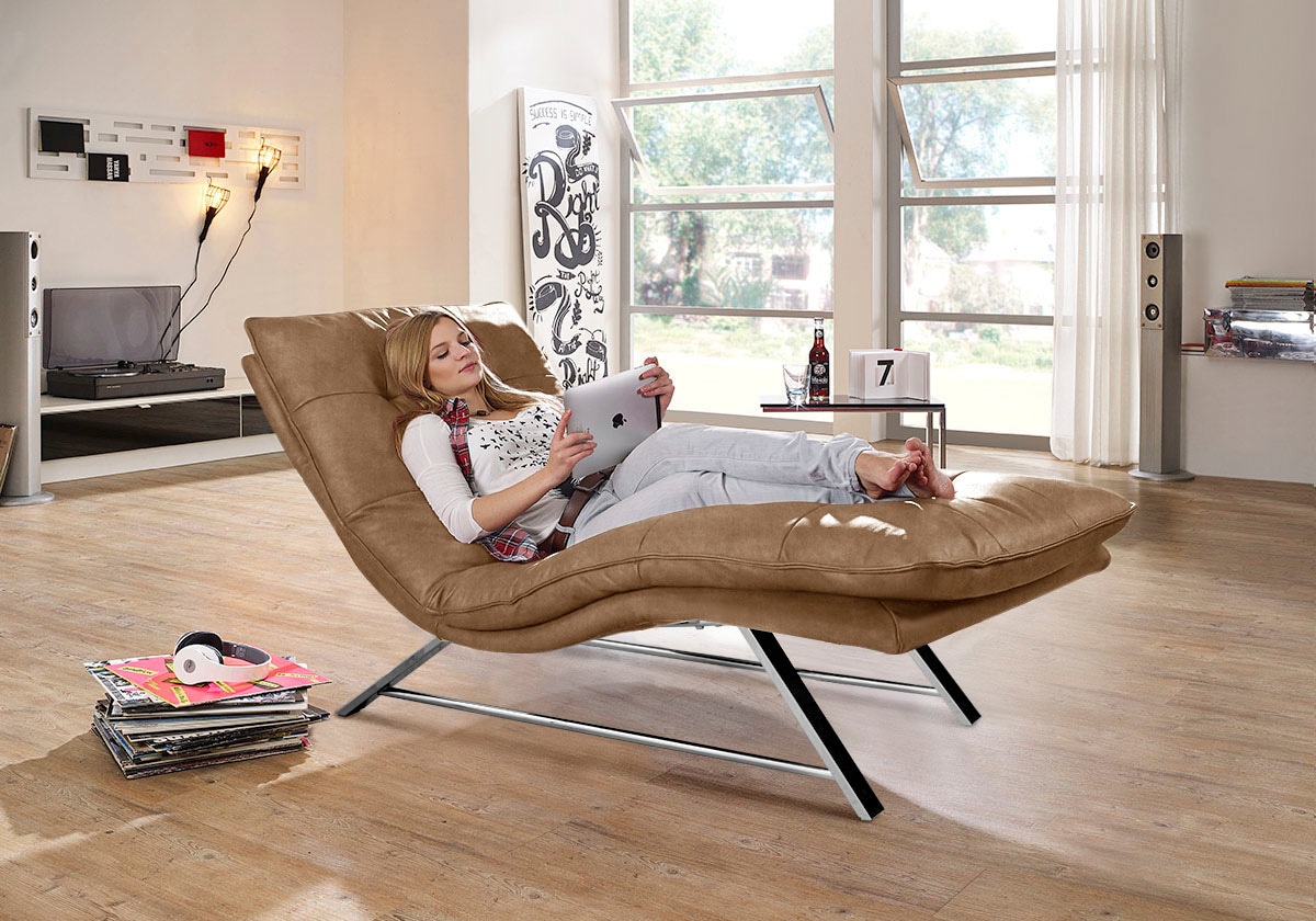 W.SCHILLIG Relaxliege »daily dreams«, in Waffelkissen-Optik, wahlweise mit Motor, Kufengestell, in 2 Breiten