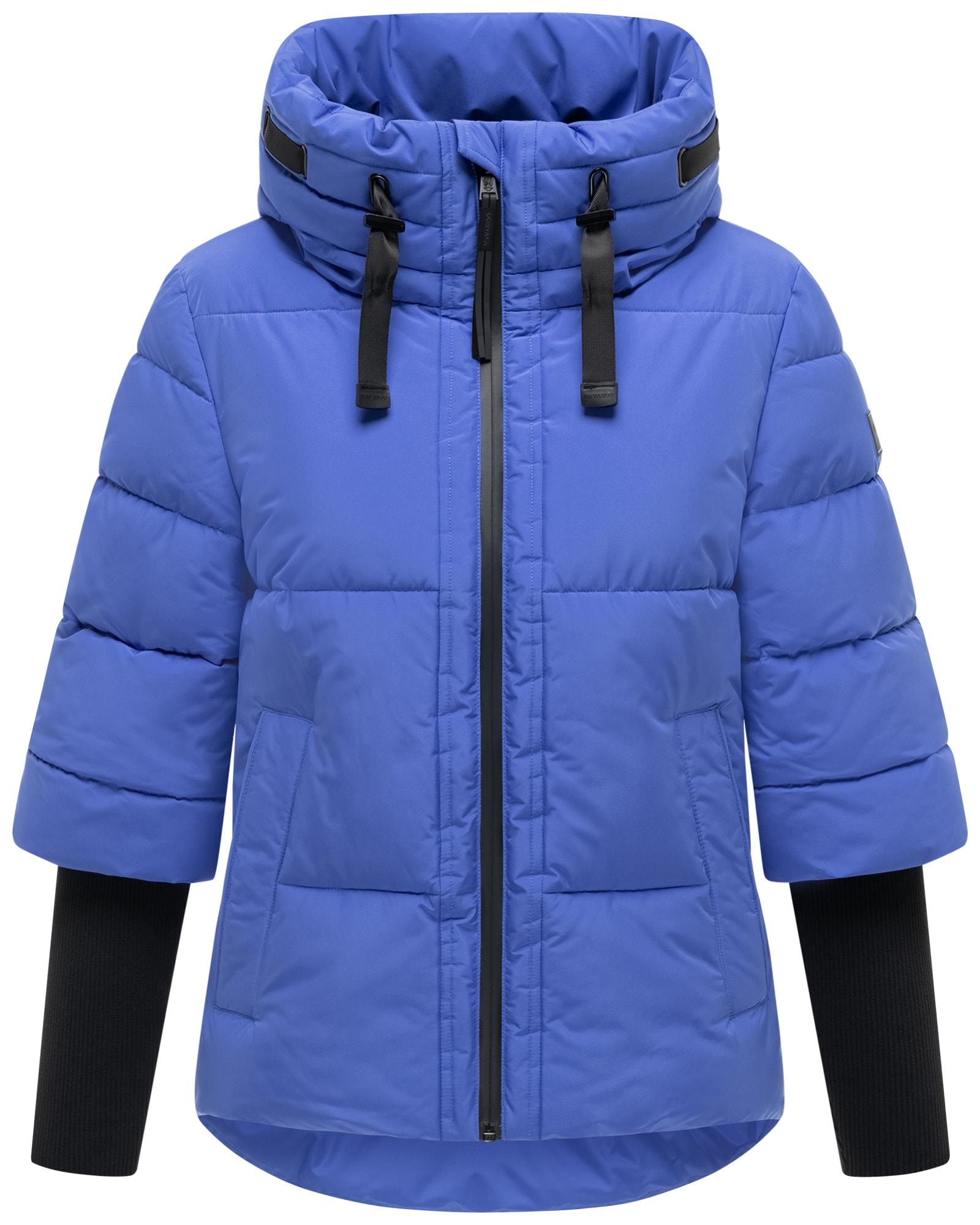 Navahoo Steppjacke »Lotusherz XIV« mit Kapuze Warme gesteppte Winterjacke mit Rippstrickärmeln