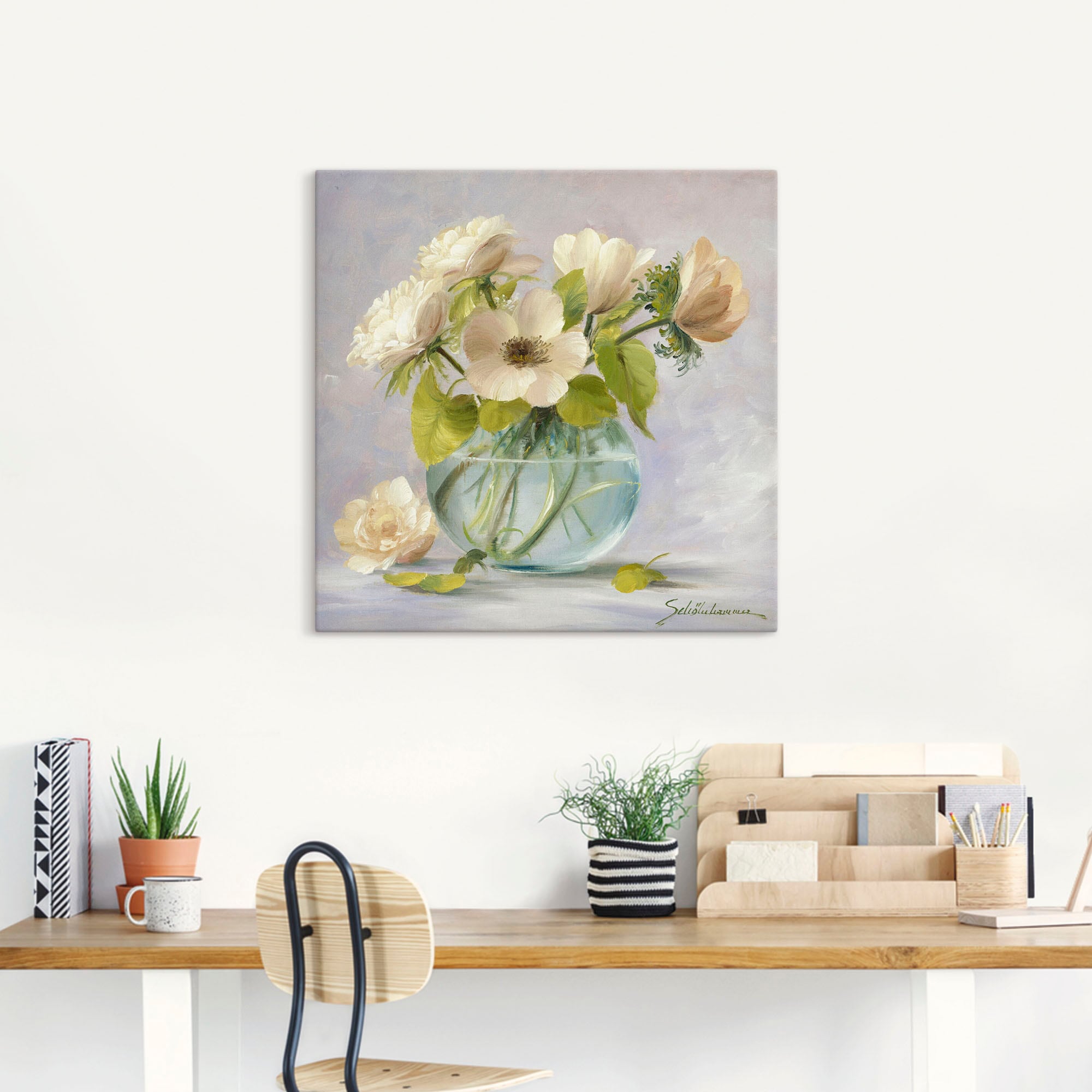 Artland Wandbild "Gelbe Windröschen", Blumen, (1 St.), als Leinwandbild, Po günstig online kaufen