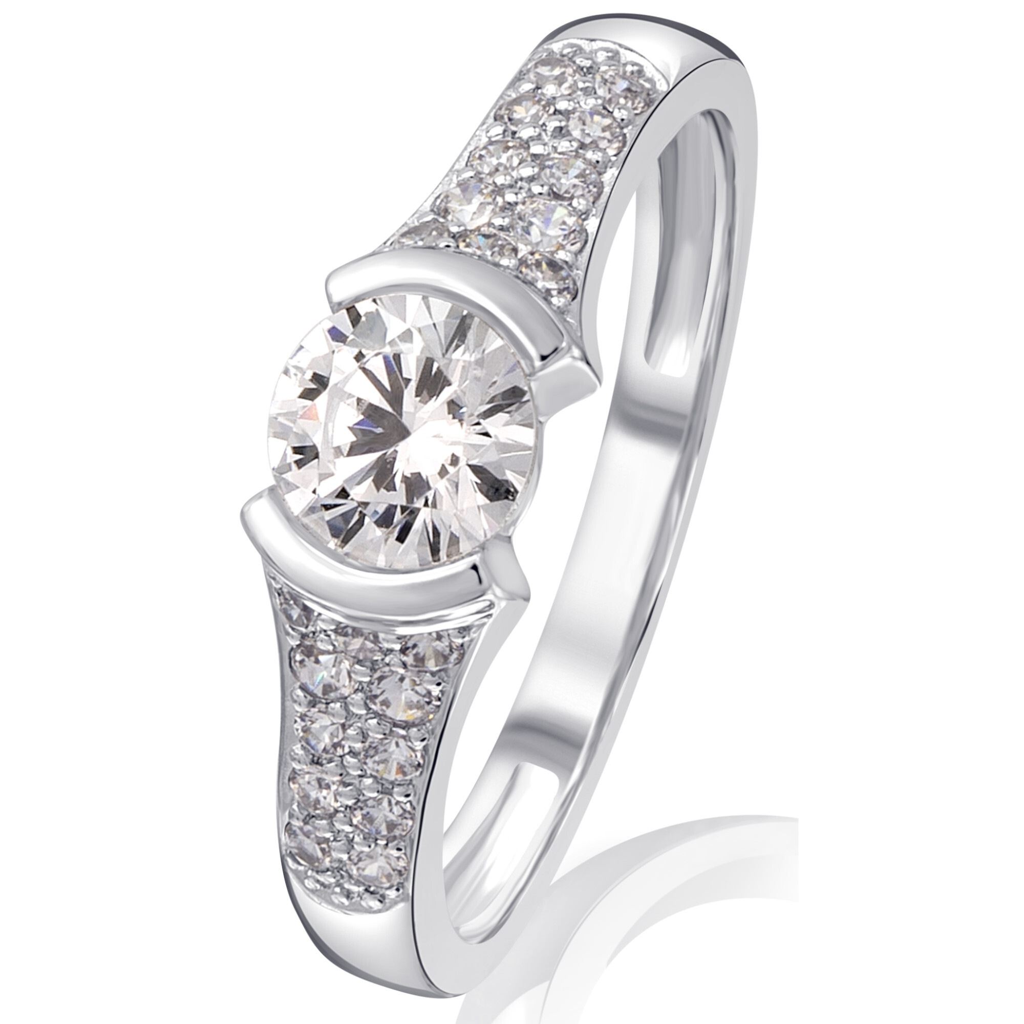 ONE ELEMENT Goldring »Zirkonia Ring aus 333 Weißgold Zirkonia Ring aus 333 Weißgold«, perfekt als Geschenk zum Jahrestag oder Geburtstag