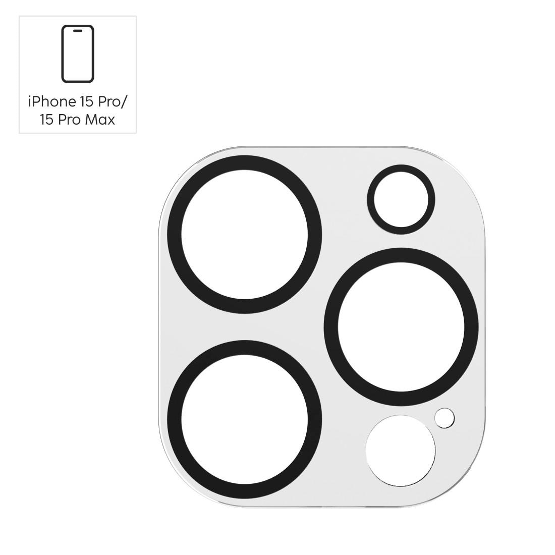 Hama Kameraschutzglas »Kameraschutz für iPhone 15 Pro/15 Pro Max (Panzerglas Handykamera, 9H)«, für iPhone 15 Pro/15 Pro Max, stoßfest, kratzfest, robust