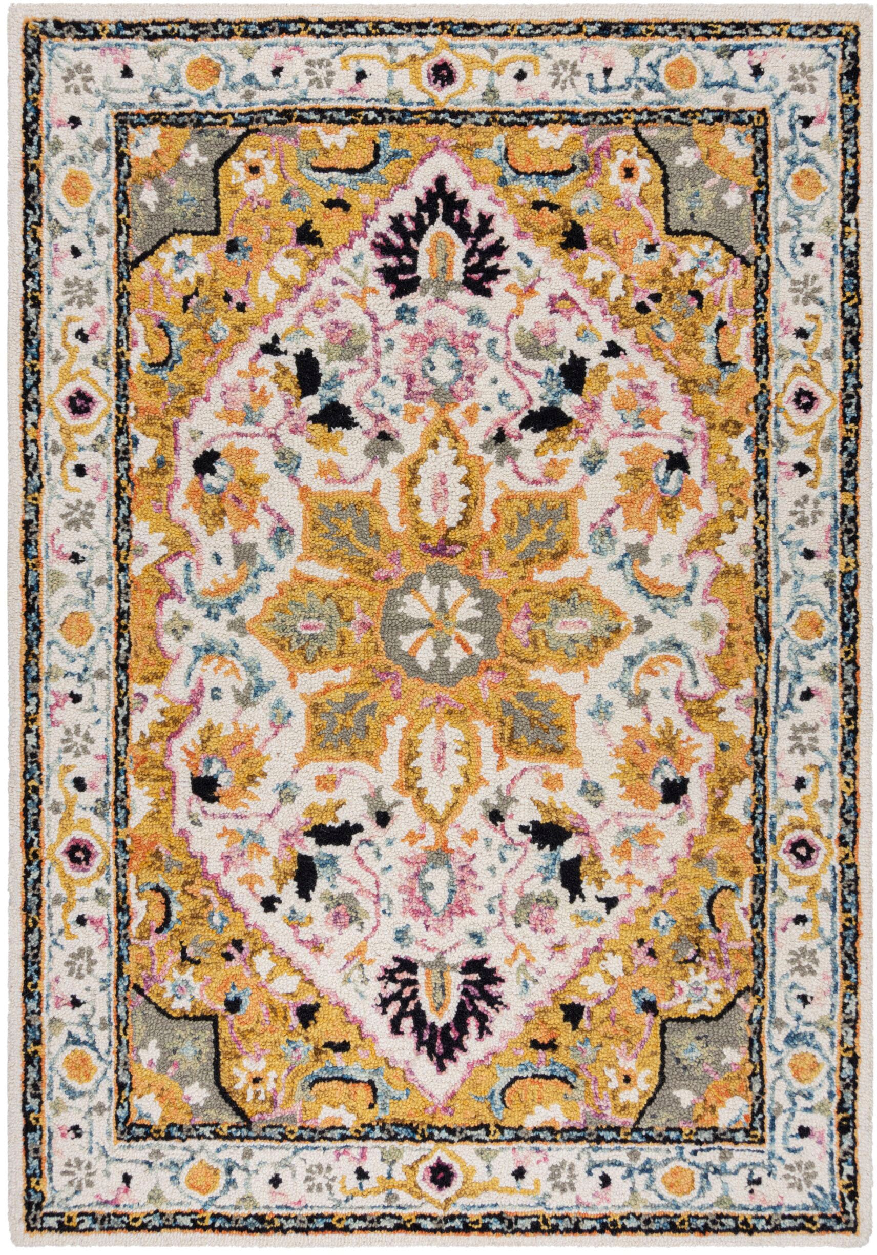 FLAIR RUGS Wollteppich "Dhalia" rechteckig 10 mm Höhe 100% Wolle, Wohnzimme günstig online kaufen