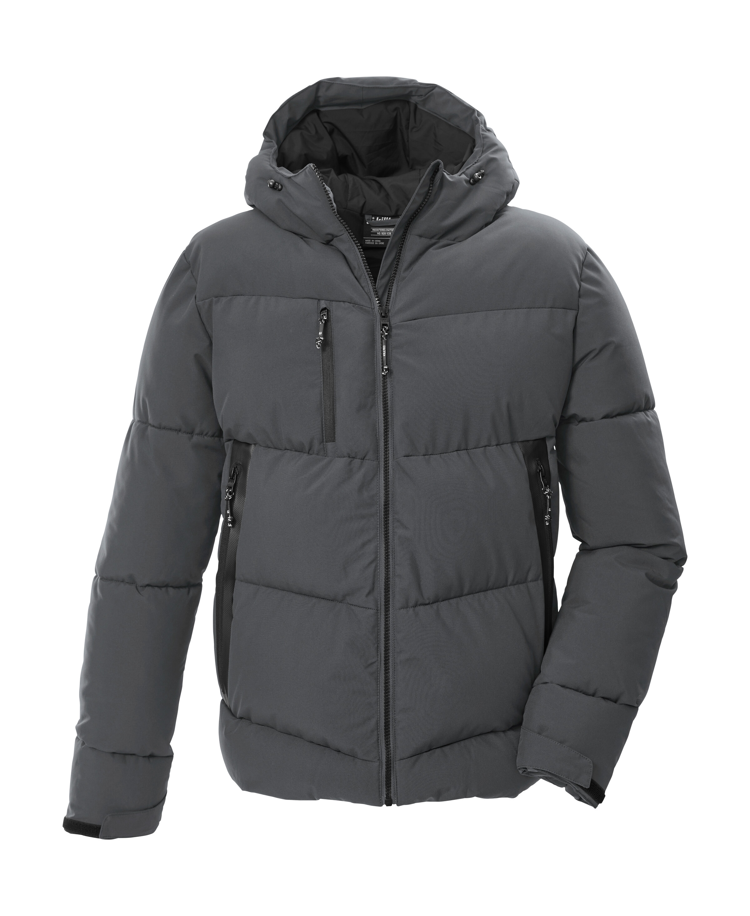 Steppjacke KILLTEC "KOW 255 MN QLTD JCKT", Herren, Gr. XXL, anthrazit, Obermaterial: 100% Polyester;Futter: 100% Polyester;Füllung: 100% Polyester, Jacken Steppjacke, Wasserabweisende Herrenjacke mit reflektierenden Elementen