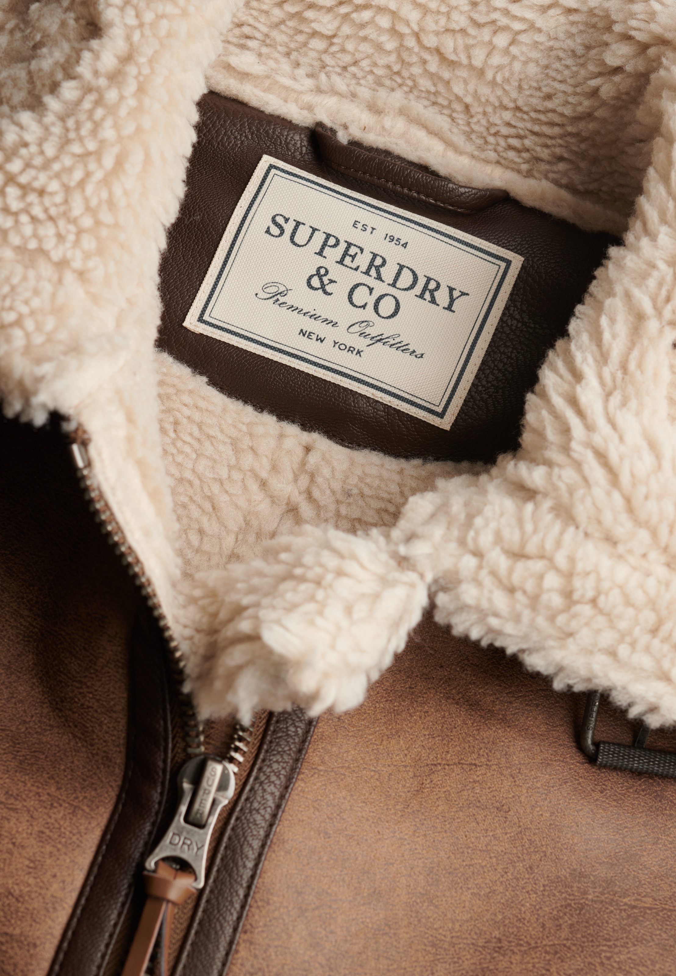 Superdry Kurzjacke »FAUX SHEARLING JACKET« Kunstfaser, relaxed fit