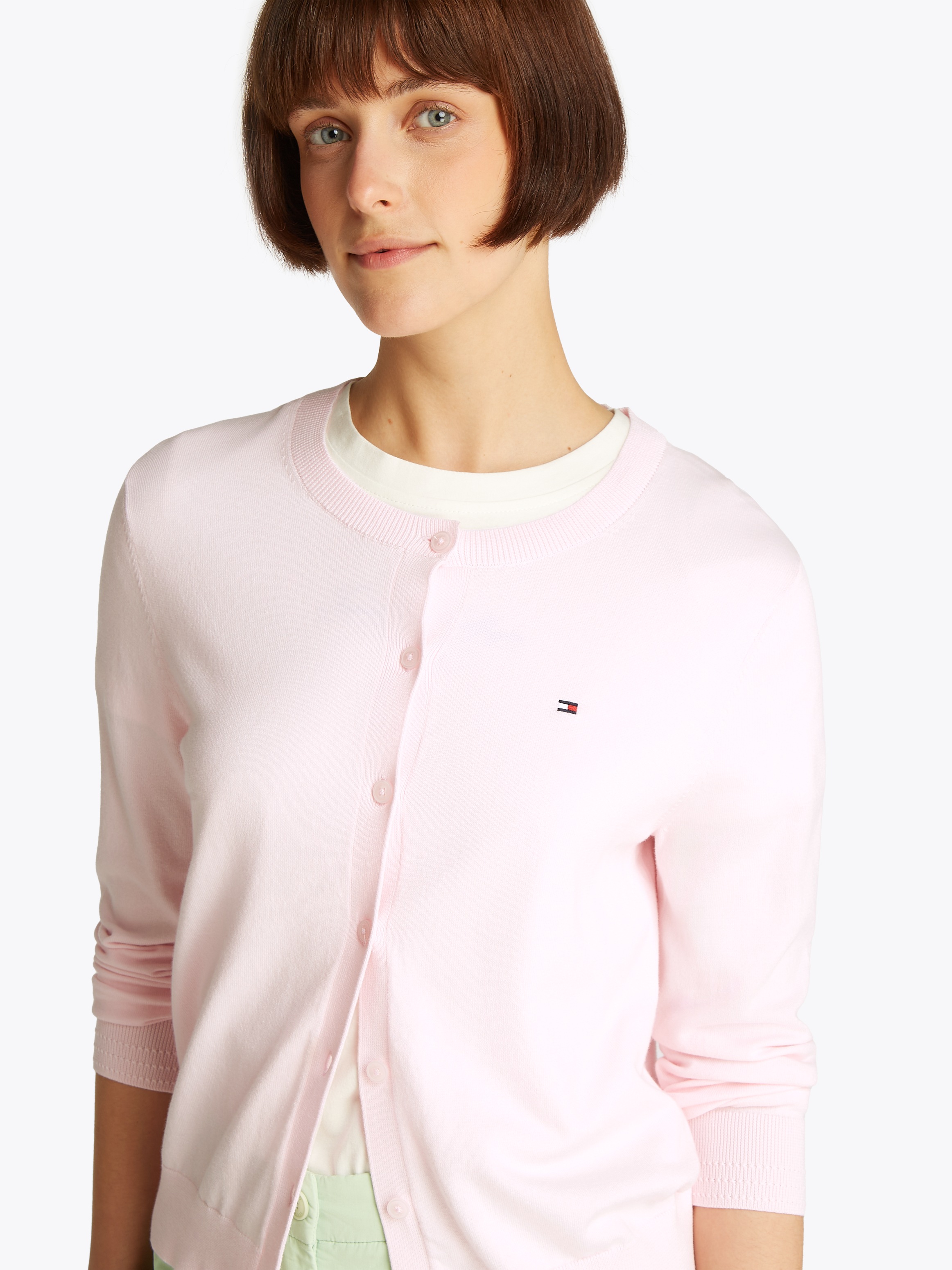 Tommy Hilfiger Cardigan "CO JERSEY STITCH CARDIGAN" Baumwollmischung, regul günstig online kaufen