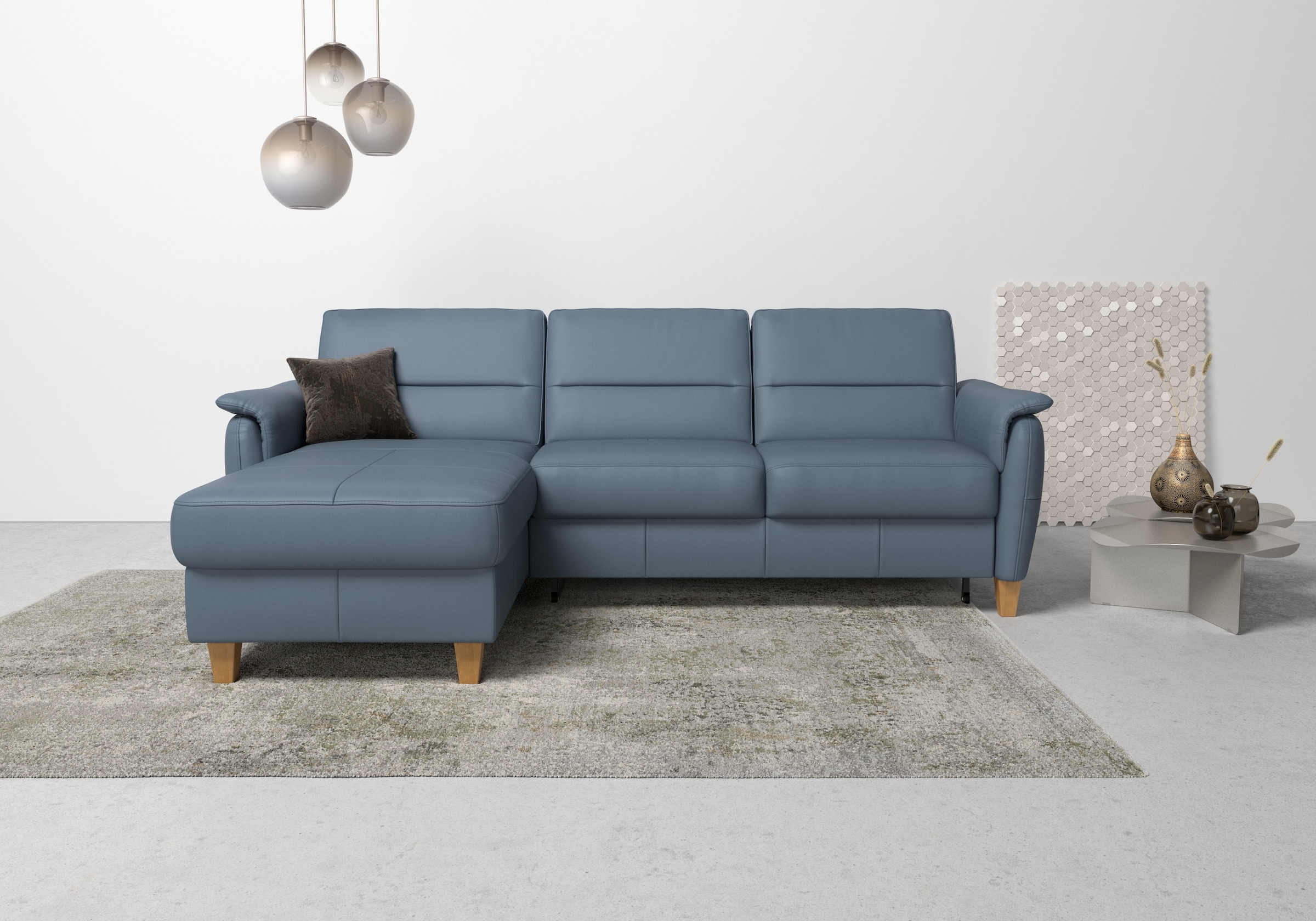 Home affaire Ecksofa "Palmera L-Form", Federkern, wahlweise mit Bettfunktio günstig online kaufen