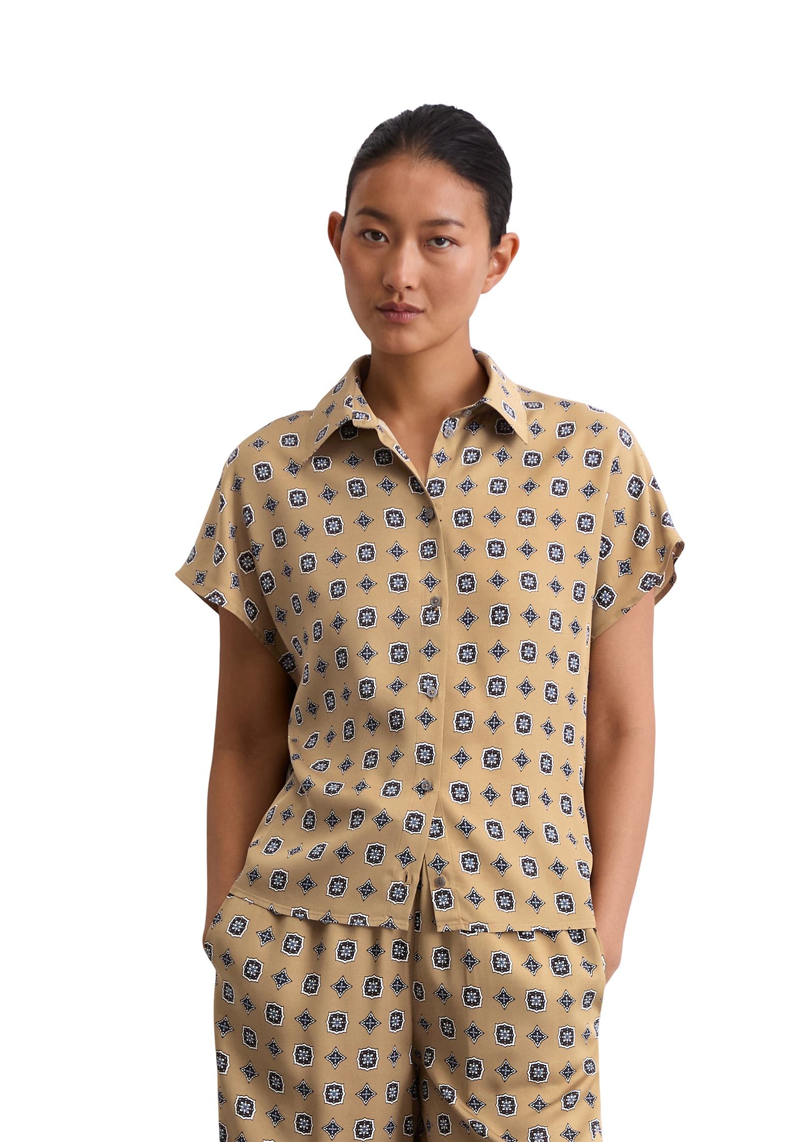Marc OPolo Kurzarmbluse "aus Viskose-Twill" günstig online kaufen