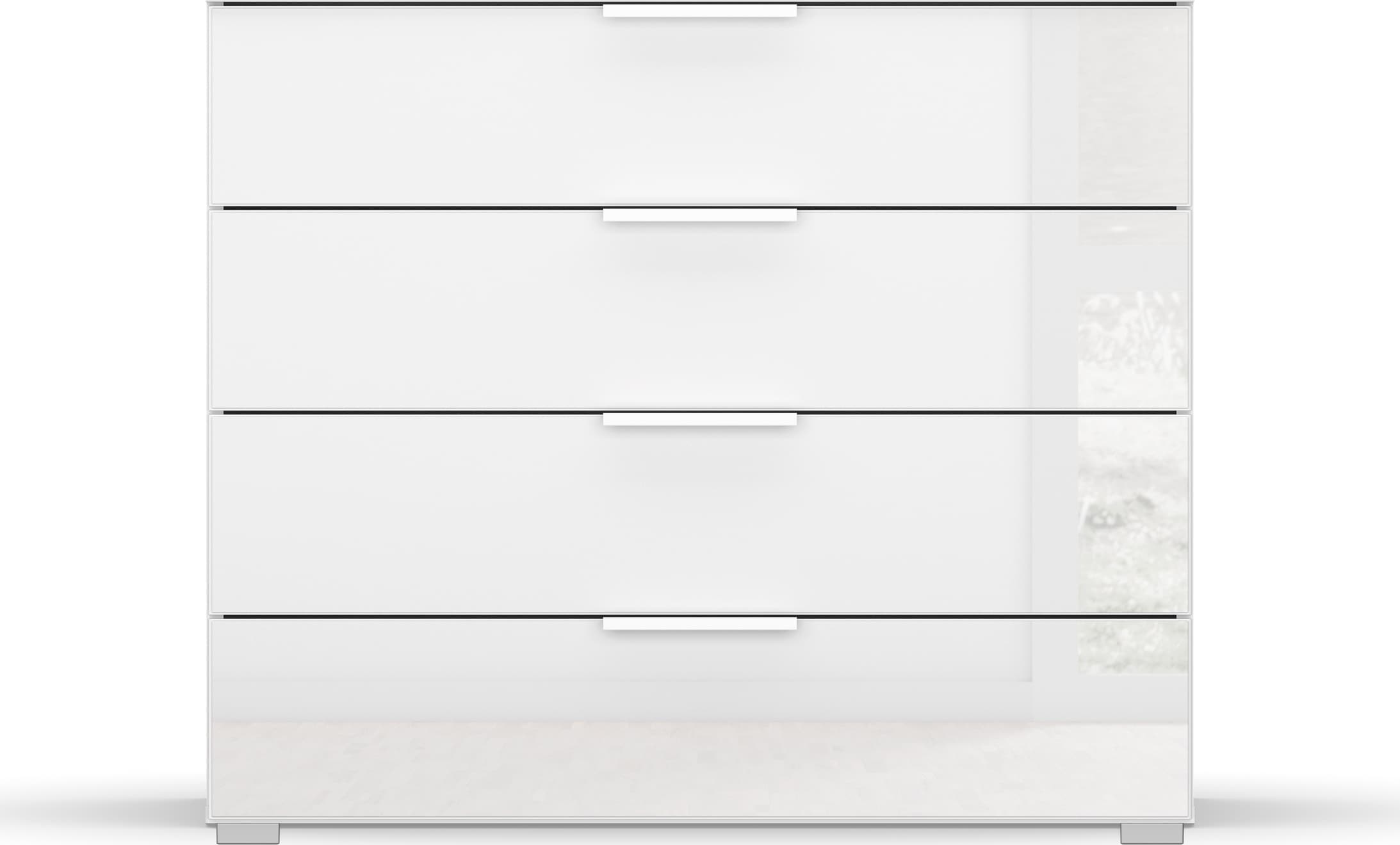 Kommode »Koluna«, mit Glasfront, 4 Schubkästen, inkl. 6er-Set Filzboxen