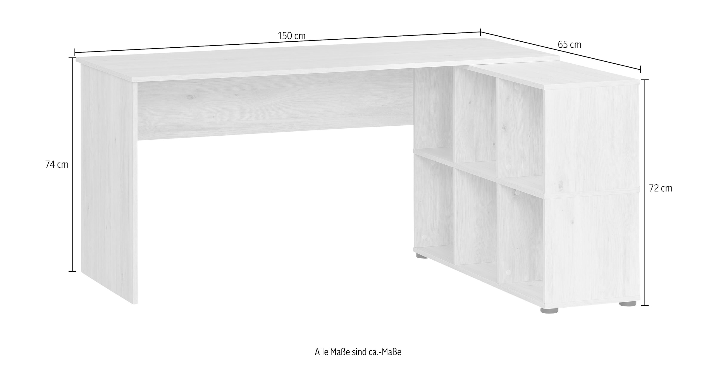 Schildmeyer Regal-Schreibtisch »Serie | Eckschreibtisch 150 cm, kaufen BAUR 400«, Breite