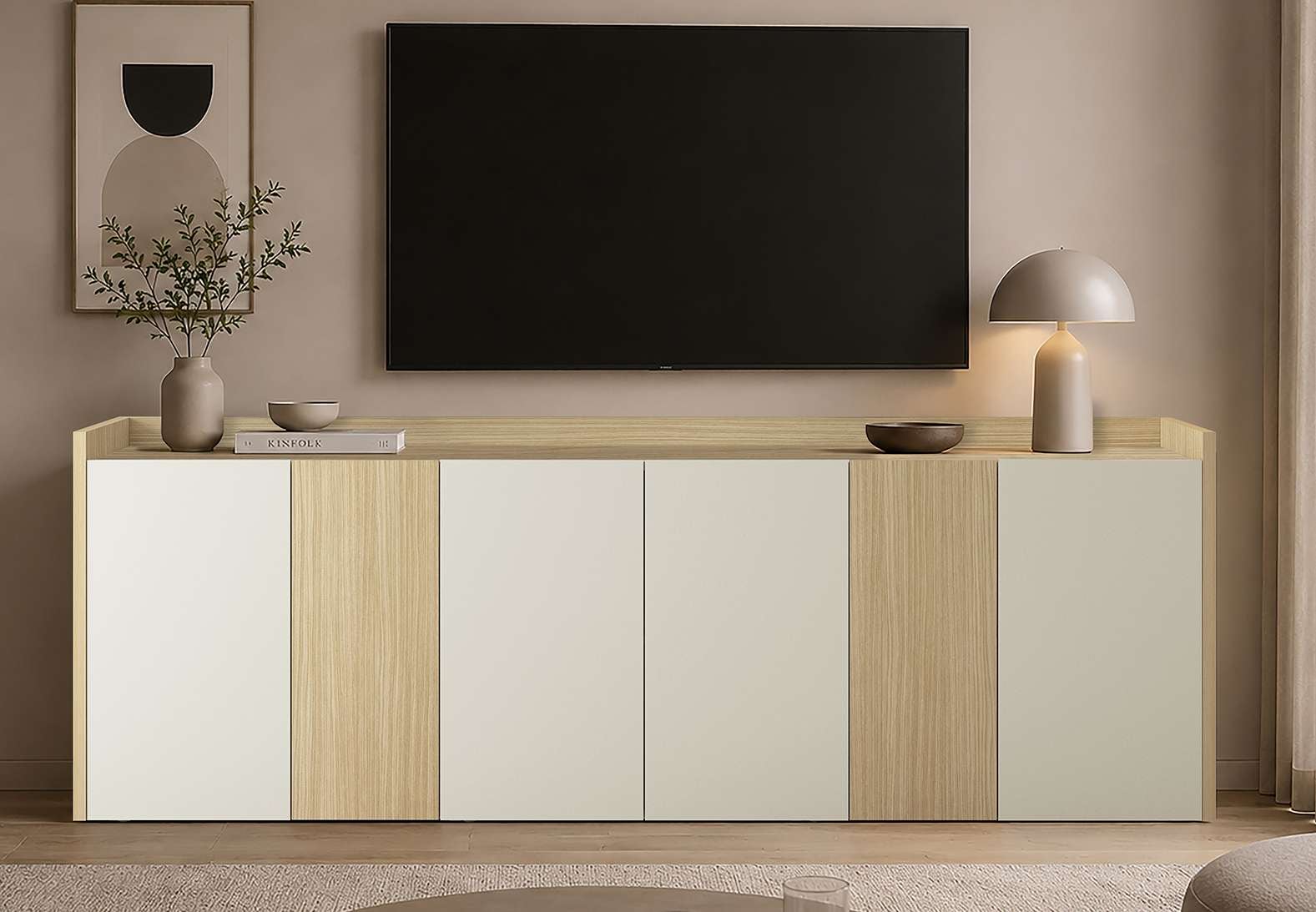 OTTO home Sideboard »Sideboard ALTEA, Kommode, Schrank, Kredenz« 1 Stk. tlg. Mit 6 Drehtüren, 6 Innenfächer, B.220 cm