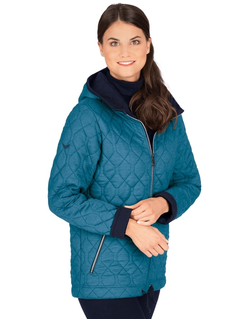 Trigema Sweatjacke »TRIGEMA Steppjacke mit Kapuze aus Sweat-Qualität«, (1 tlg.)