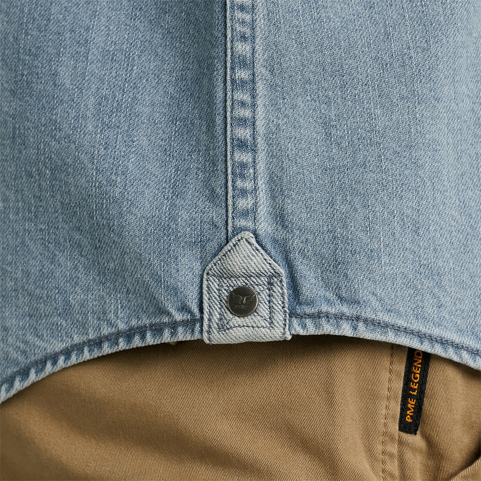 PME LEGEND Jeanshemd »Long Sleeve Shirt Bleach Indigo denim«, mit Kentkragen