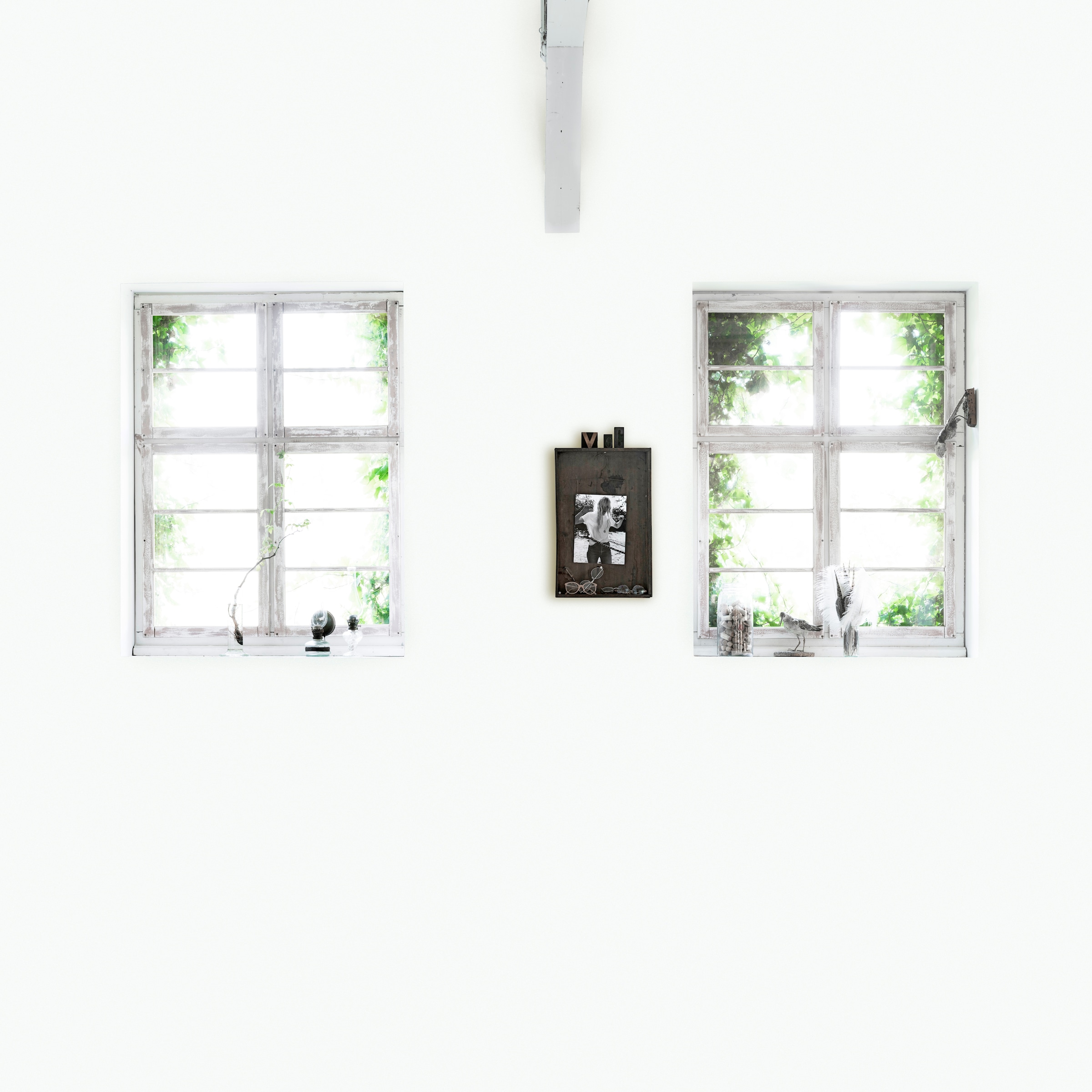 Fototapete »Fenster«, 3D-Optik, Weiß - 300x300cm