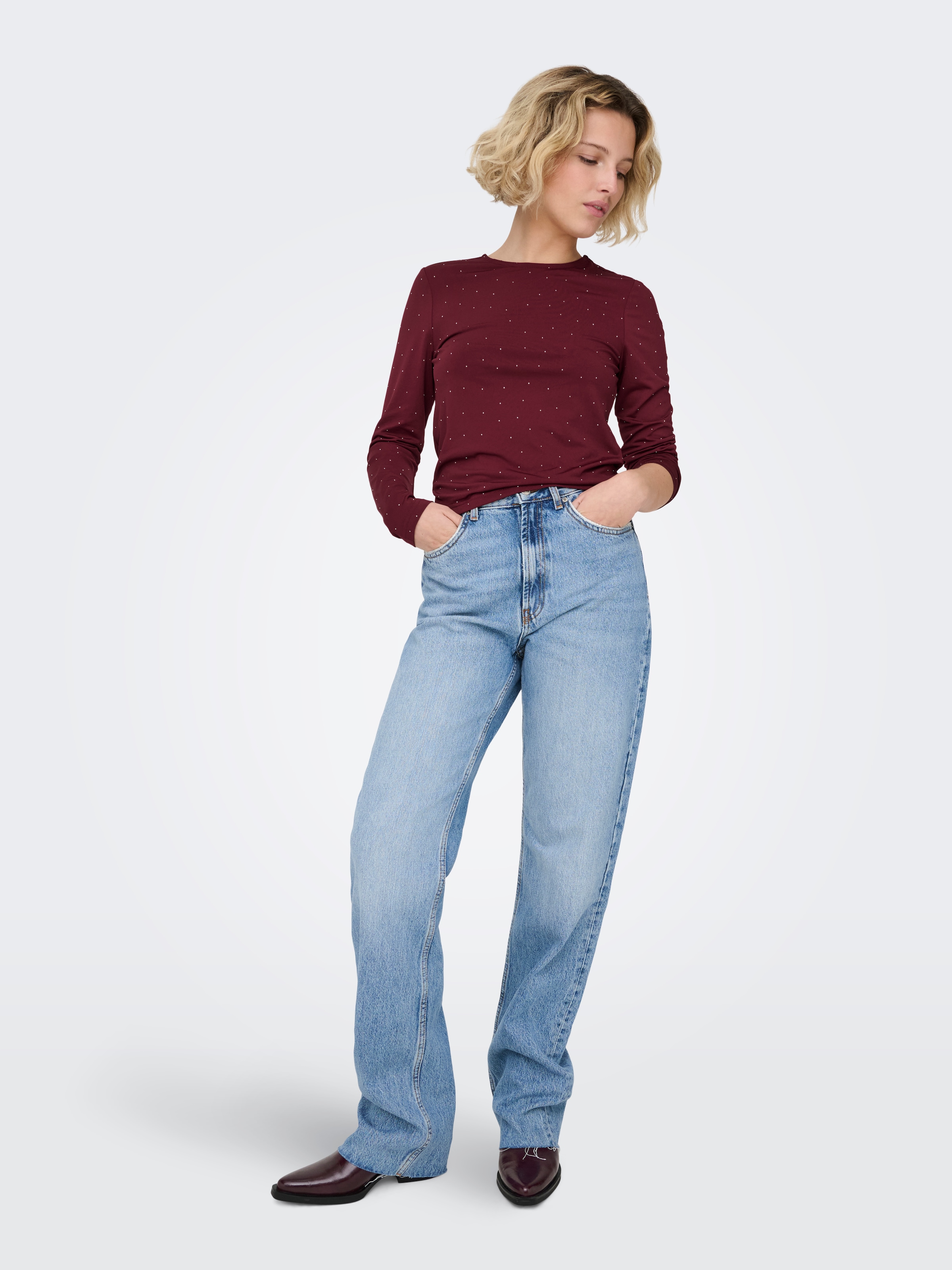 ONLY Langarmshirt »ONLZITA L/S O-NECK TOP BF JRS«