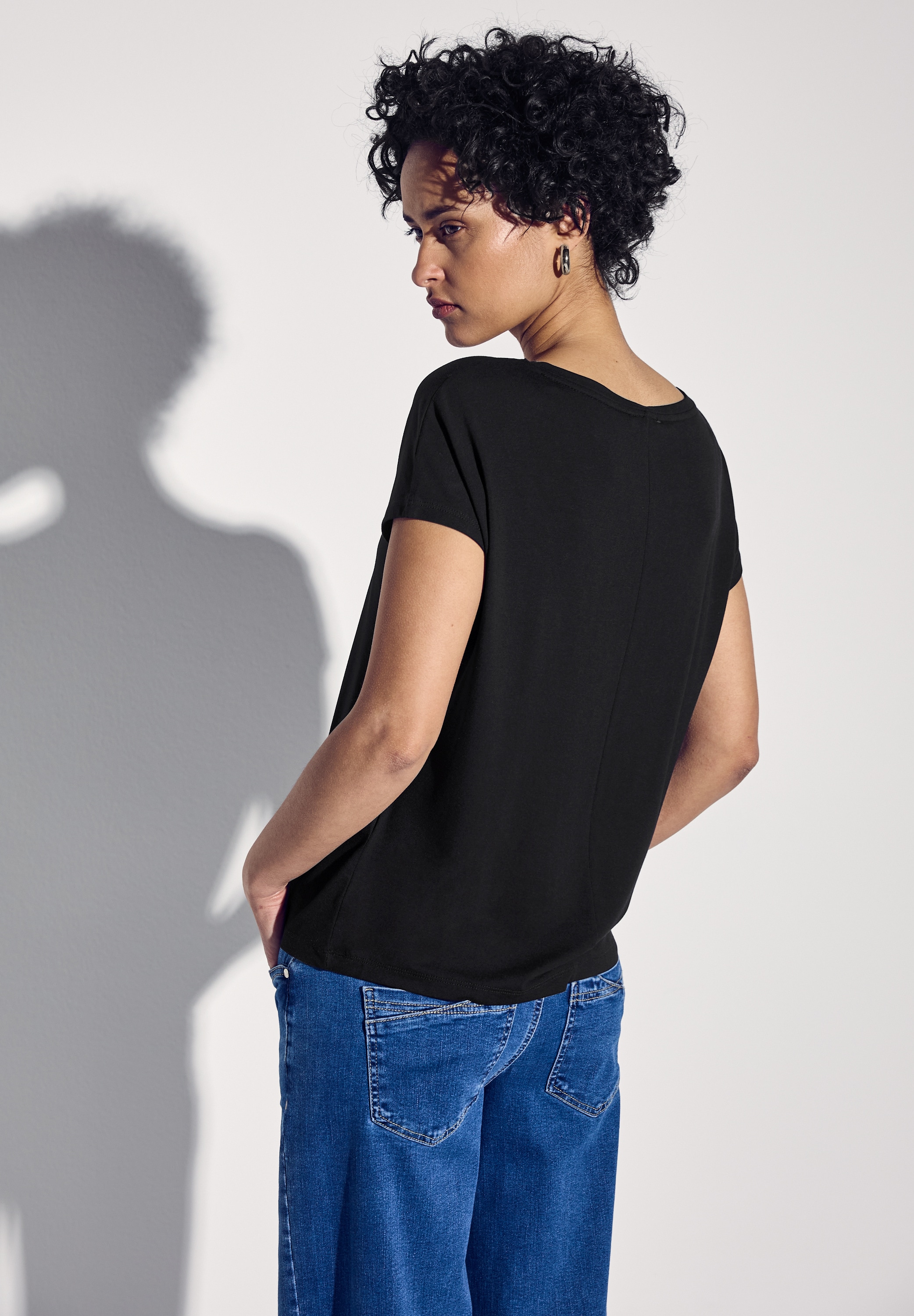STREET ONE T-Shirt, aus softem Materialmix