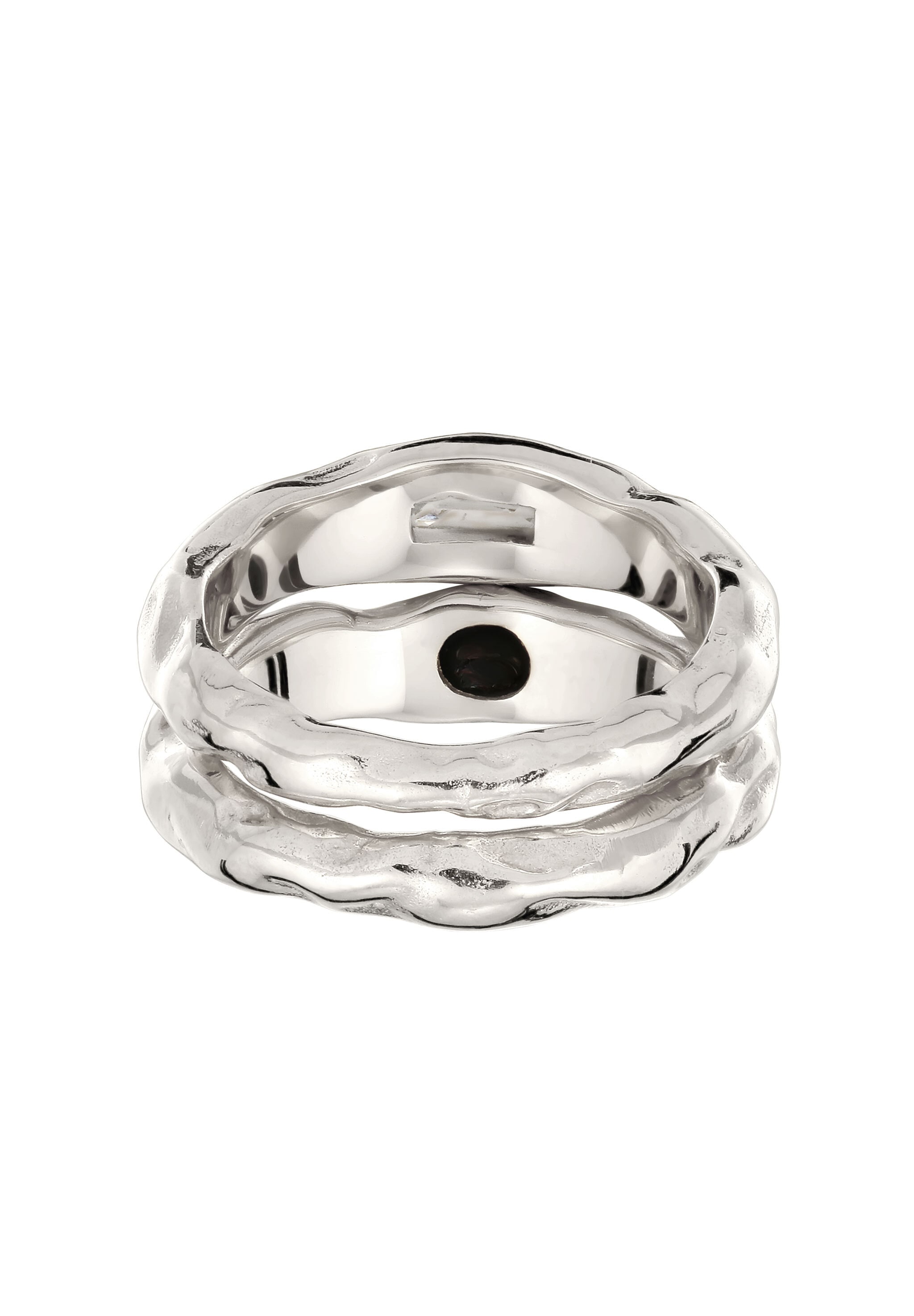 Elli Ring-Set »Ring Set mit Steinen Rechteck Topas Schwarz 925 Sterling Silber«