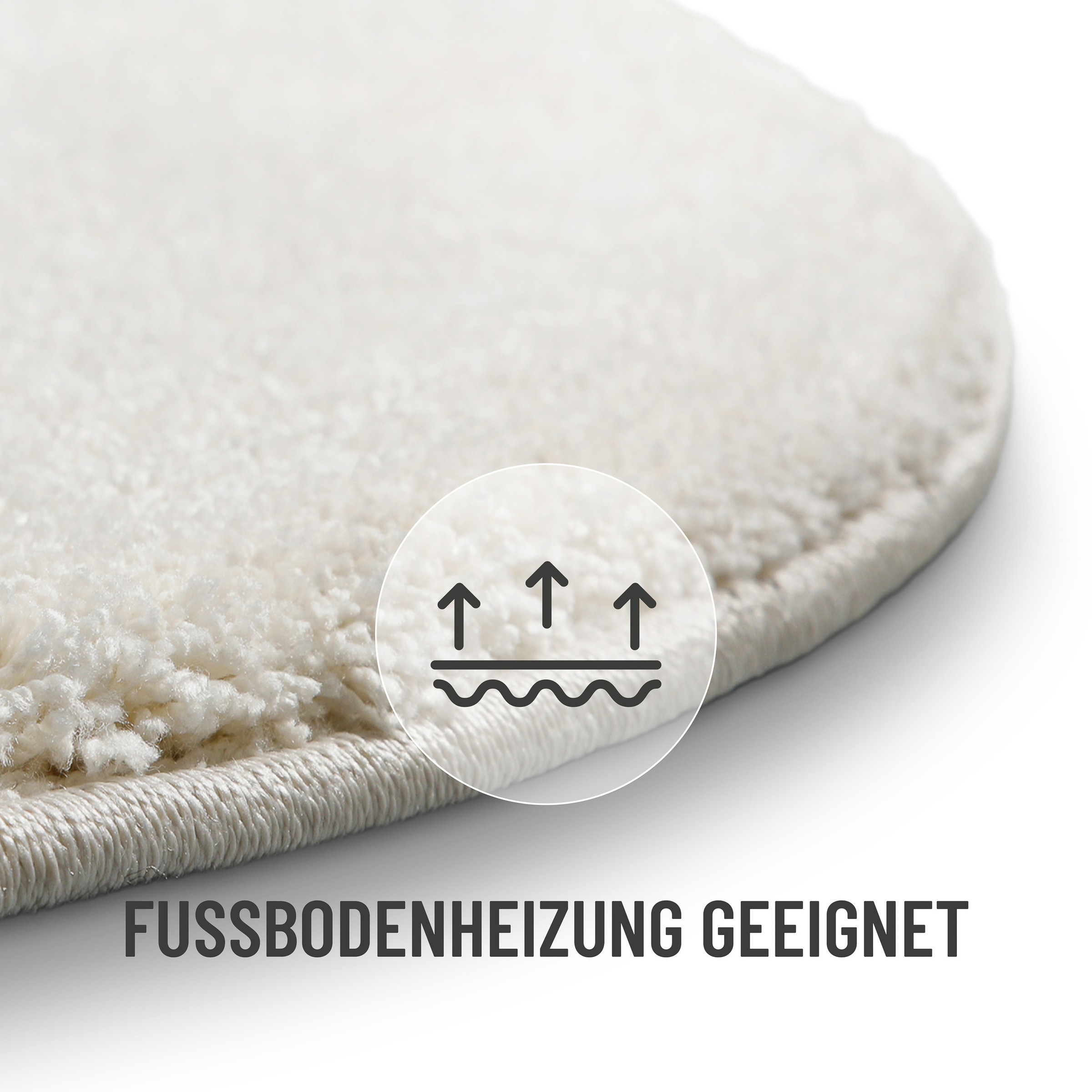 Wecon Home Basics Nova Shaggy Rug Beige 200x200cm 3