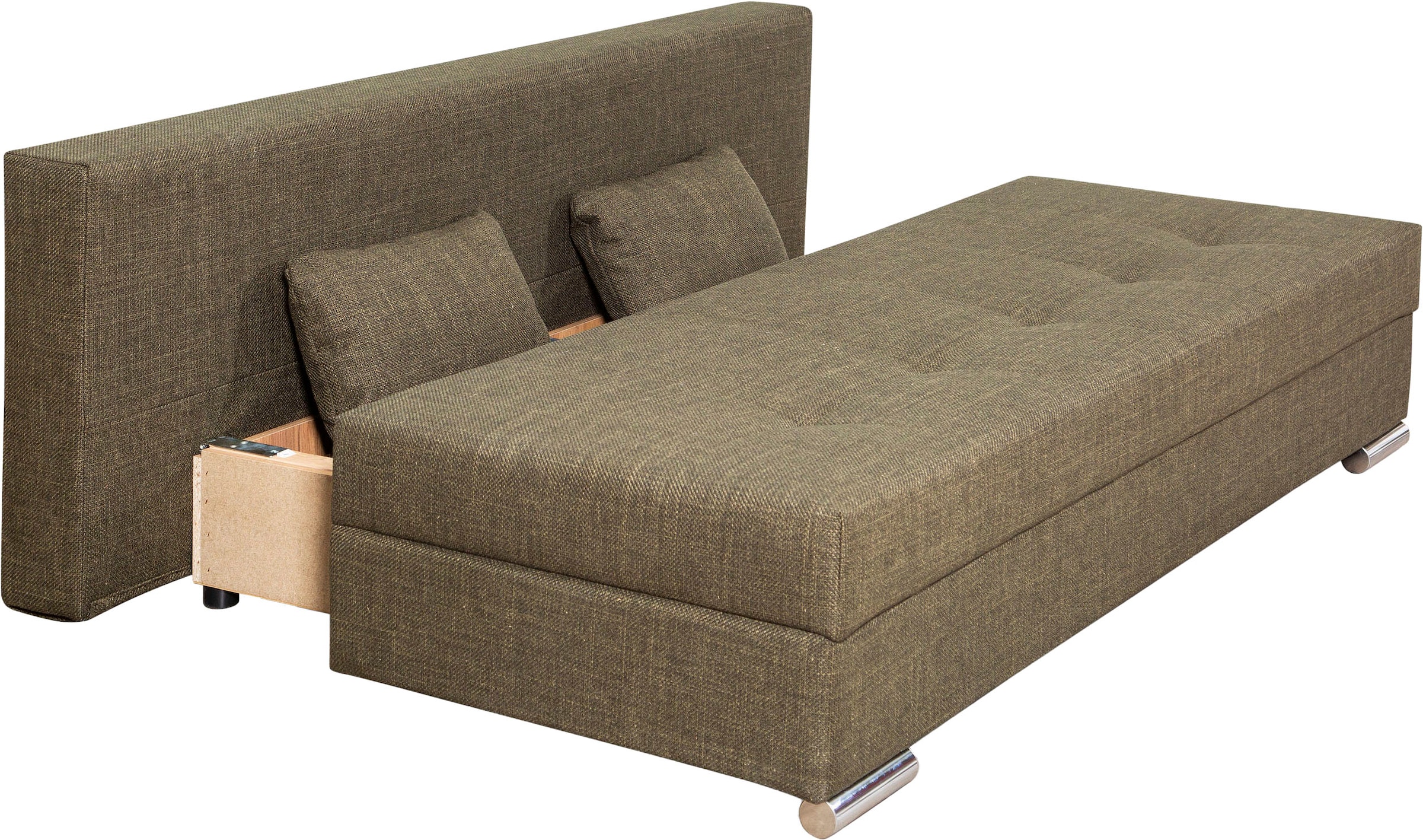 COLLECTION AB Schlafsofa »Tania mit Bettfunktion und Bettkasten«, komfortabler Sitzkomfort: Federkern-Polsterung, inklusive Rückenkissen