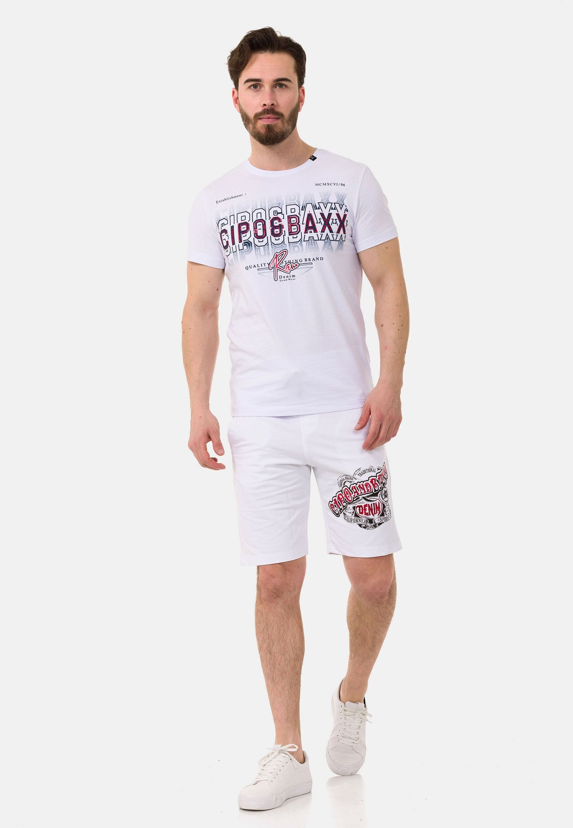 Cipo & Baxx Stoffhose »Hose«, mit Bein-Print