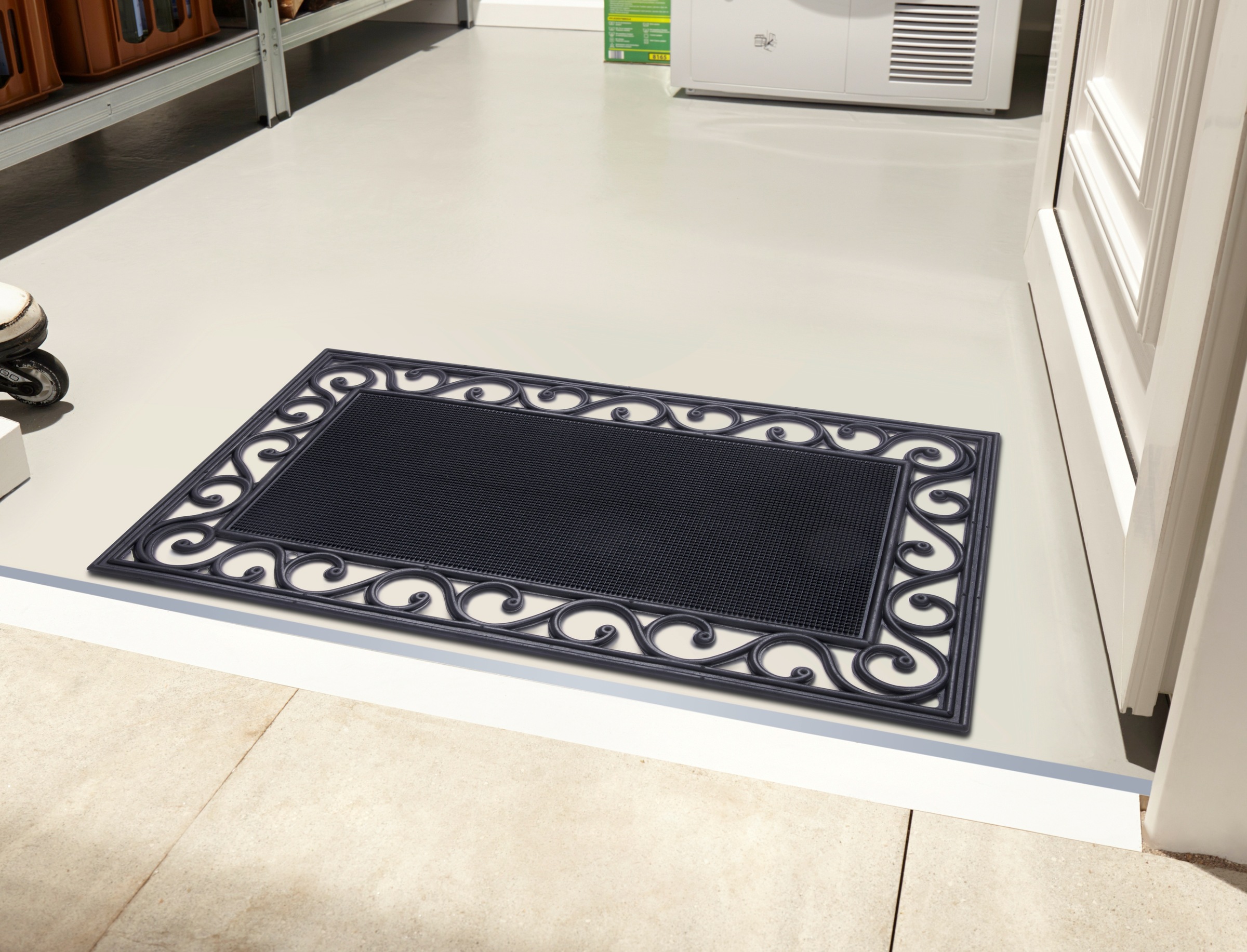 HANSE Home Fußmatte »Mix Mats Gusseisen-Optik Gummi Center, Türmatte«, rechteckig, 8 mm Höhe, Strapazierfähig, pflegeleicht, robust, wetterfest, UV-beständig
