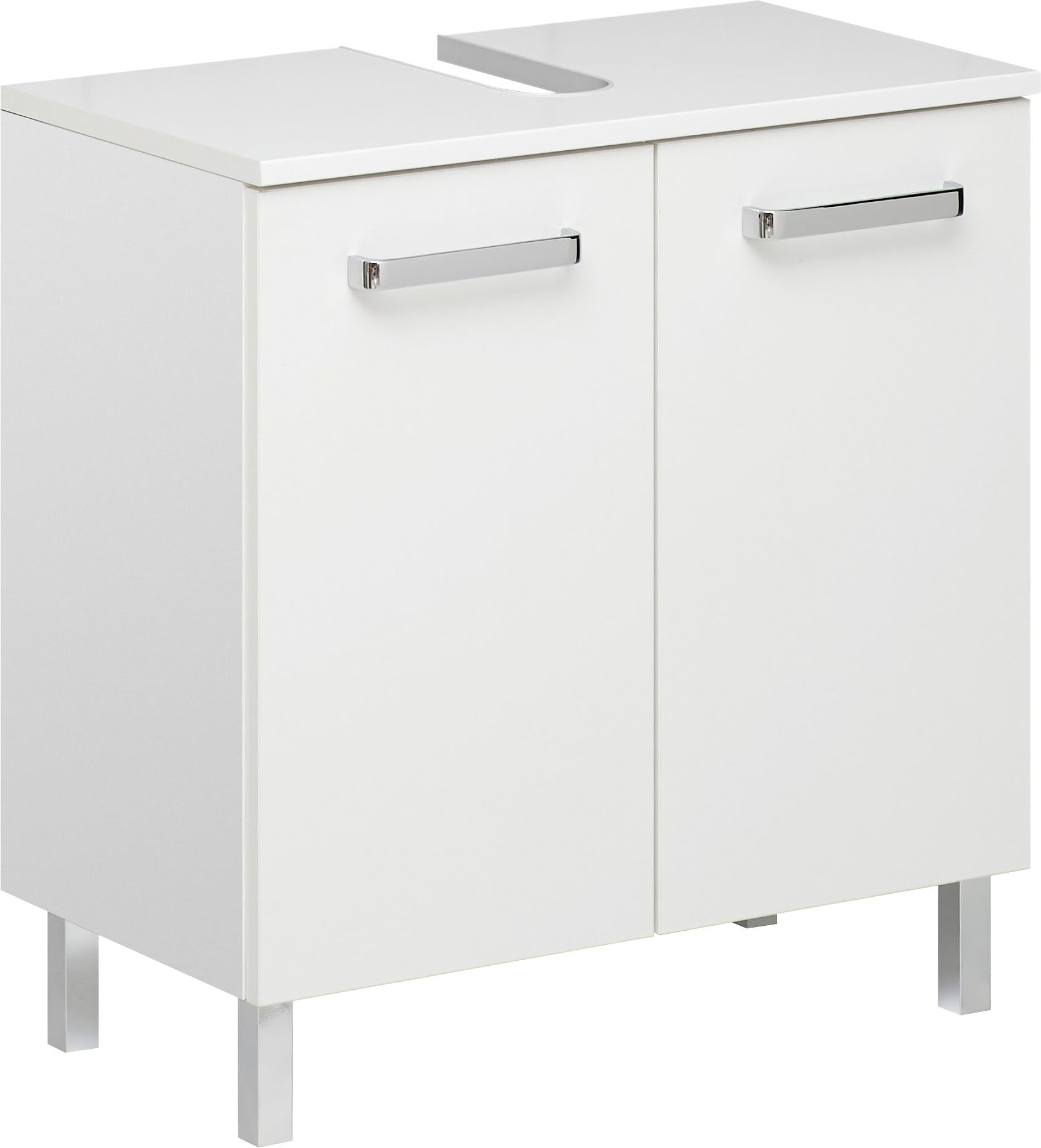 Saphir Badmöbel-Set »Quickset 4-teilig, Waschbeckenunterschrank mit LED-Spiegelschrank«, (4 St.), Unterschrank, Hängeschrank, inkl. Türdämpfer, Griffe Chrom Glanz