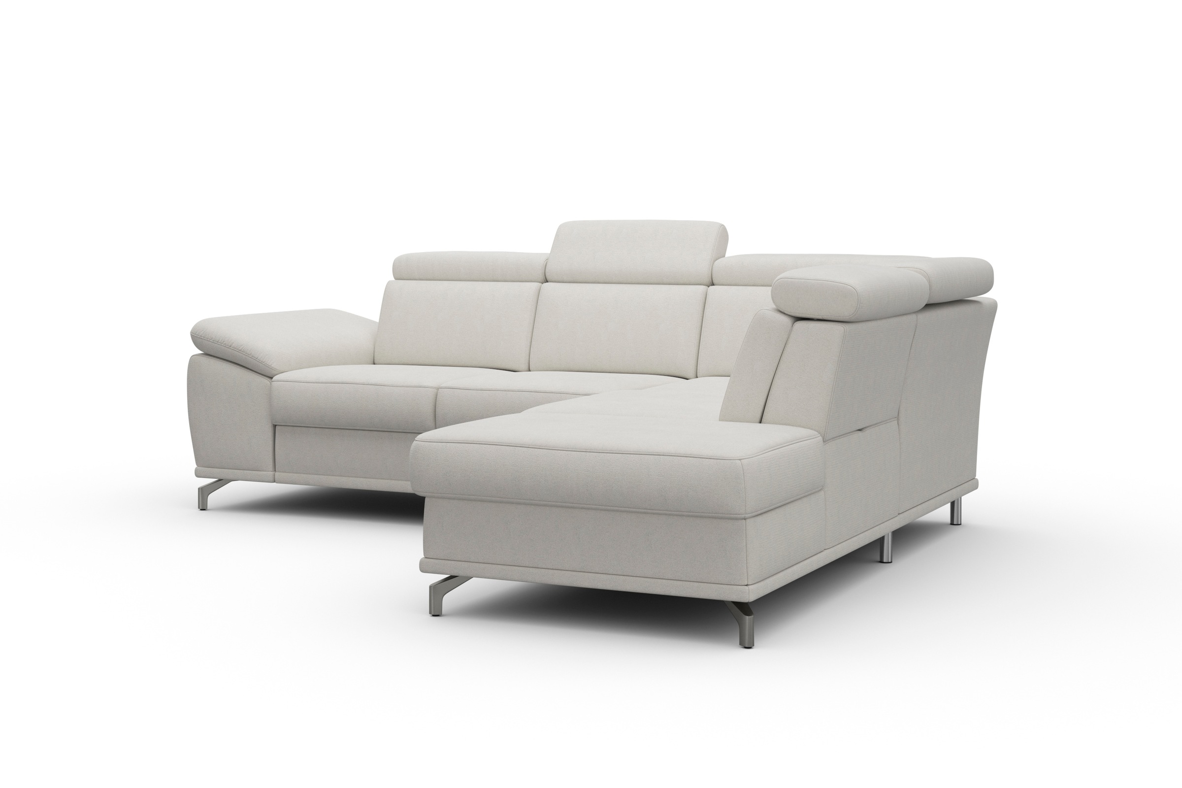 sit&more Ecksofa »Cabrio L-Form, mit Sitztiefenverstellung, Arm- und Kopfteilverstellung«, 3 Nierenkissen, Federkern, optional Bettfunktion und Stauraum