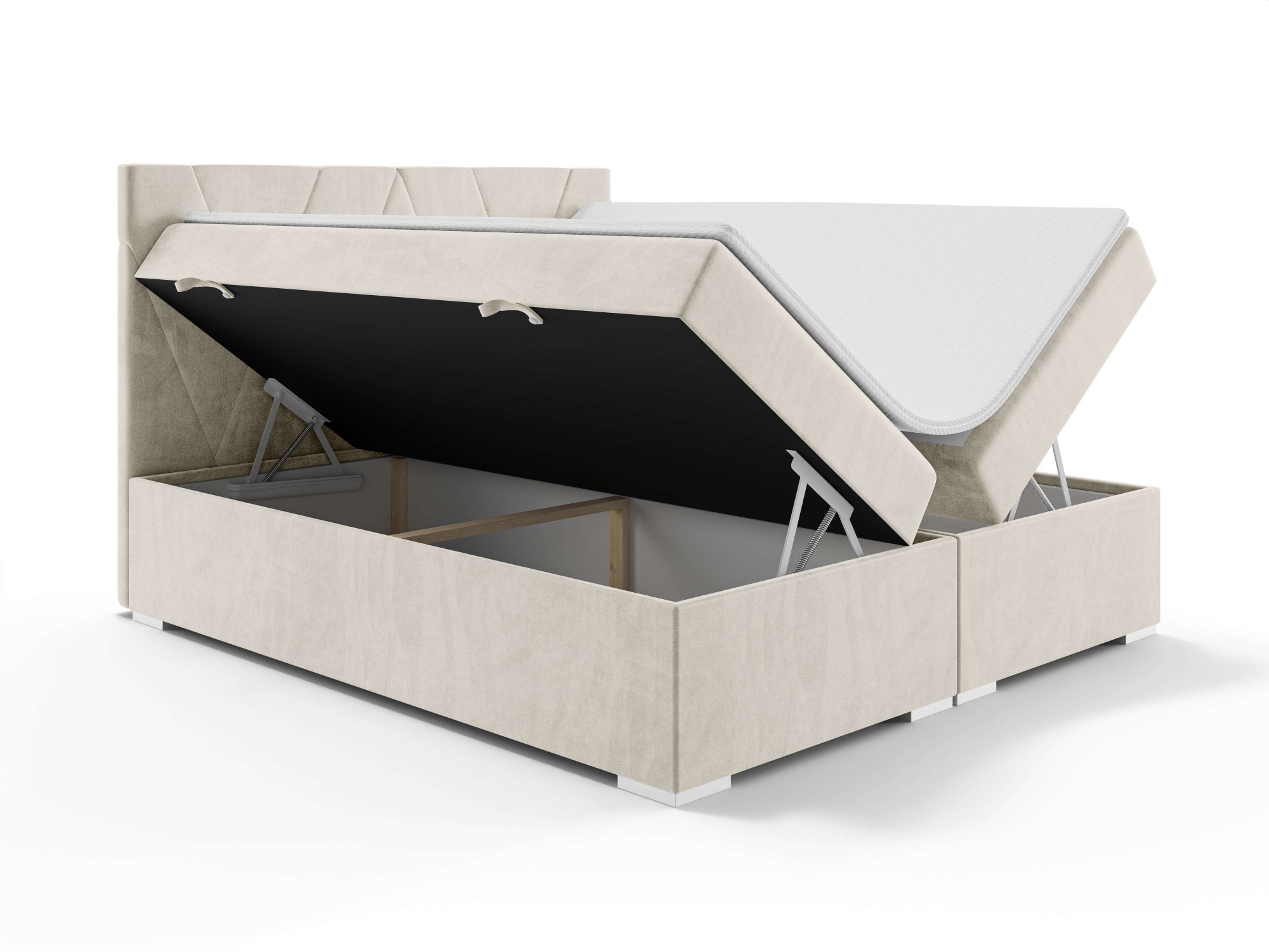 Places of Style Polsterbett »Liania mit Matratze und Topper, in 2 Breiten (160 und 180 cm)«, Boxspringbett mit Bettkasten, Matratze (BFK/TFK) und Topper