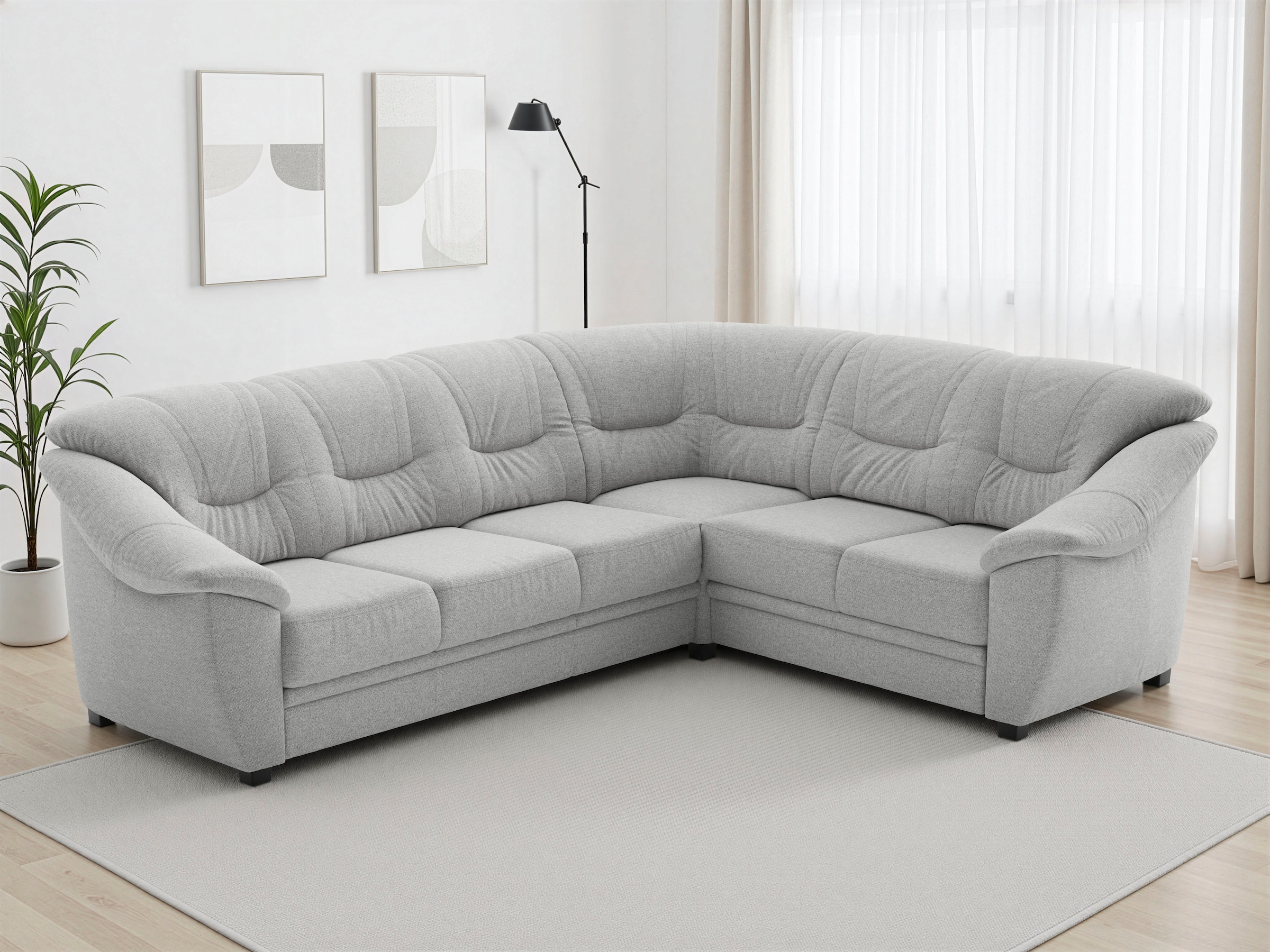 sit&more Ecksofa "Savona L-Form, B. 262 cm, Komfortsitz, Eckcouch mit Stoff- & Lederwahl" optional Schlaffunktion, Liegefl. 120x195 cm