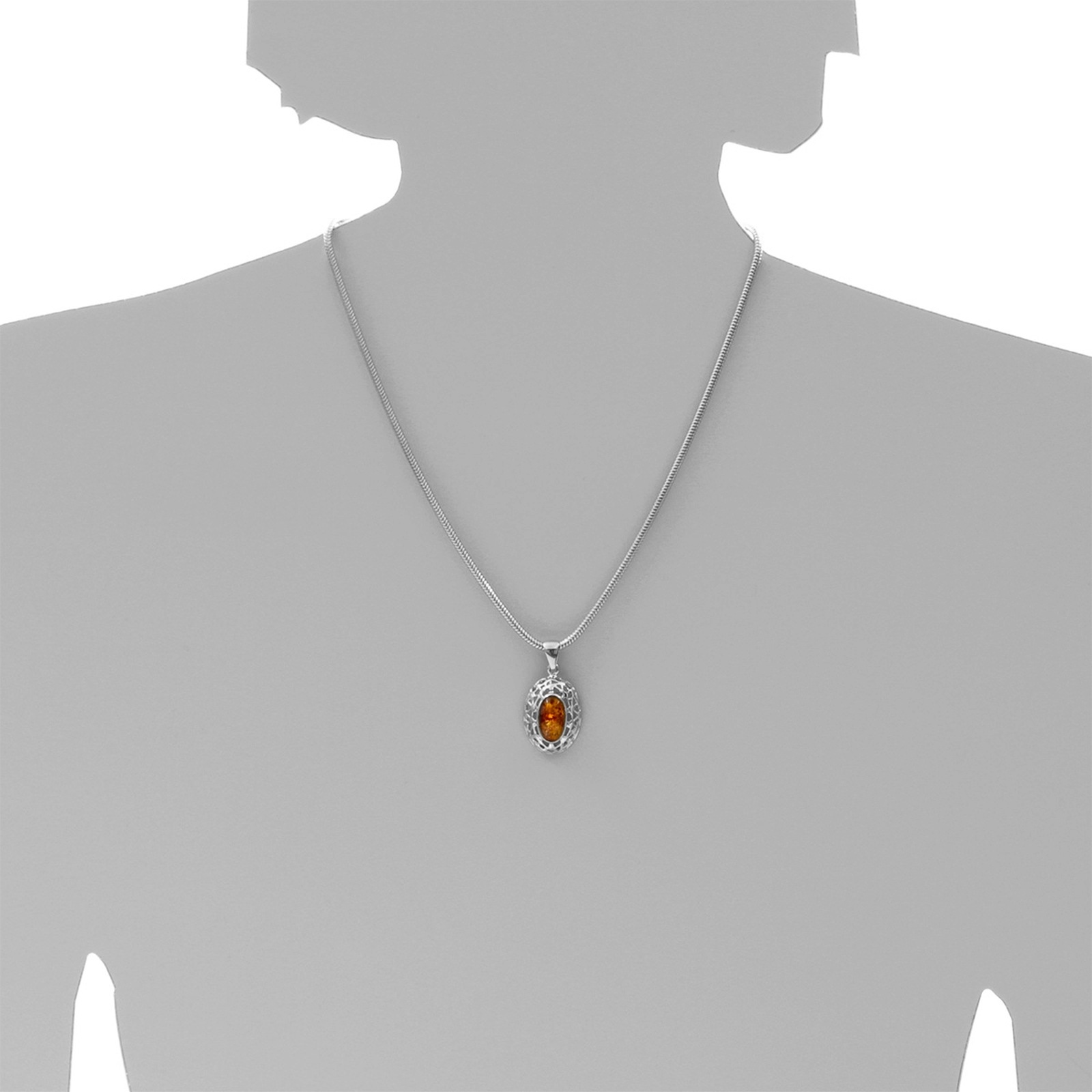 Kettenanhänger OSTSEE-SCHMUCK "- Vara - Silber 925/000 - Bernstein" Gr. 32, silber (silber 925, silberfarben, weiß), Schmuckanhänger, Damen, Silber 925 (Sterlingsilber), Kettenanhänger 2