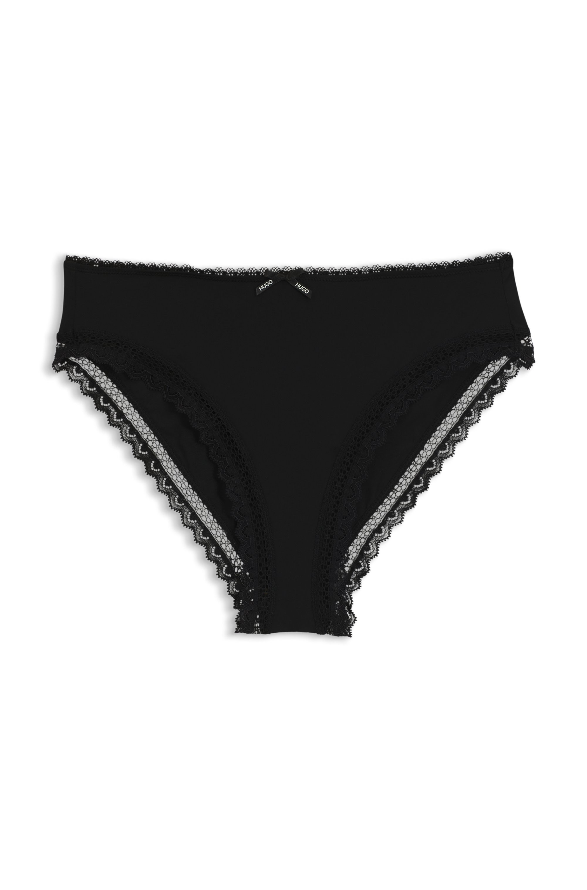 HUGO Underwear Slip, mit Spitzenbesatz, mittlere Bundhöhe, Microfaserqualität