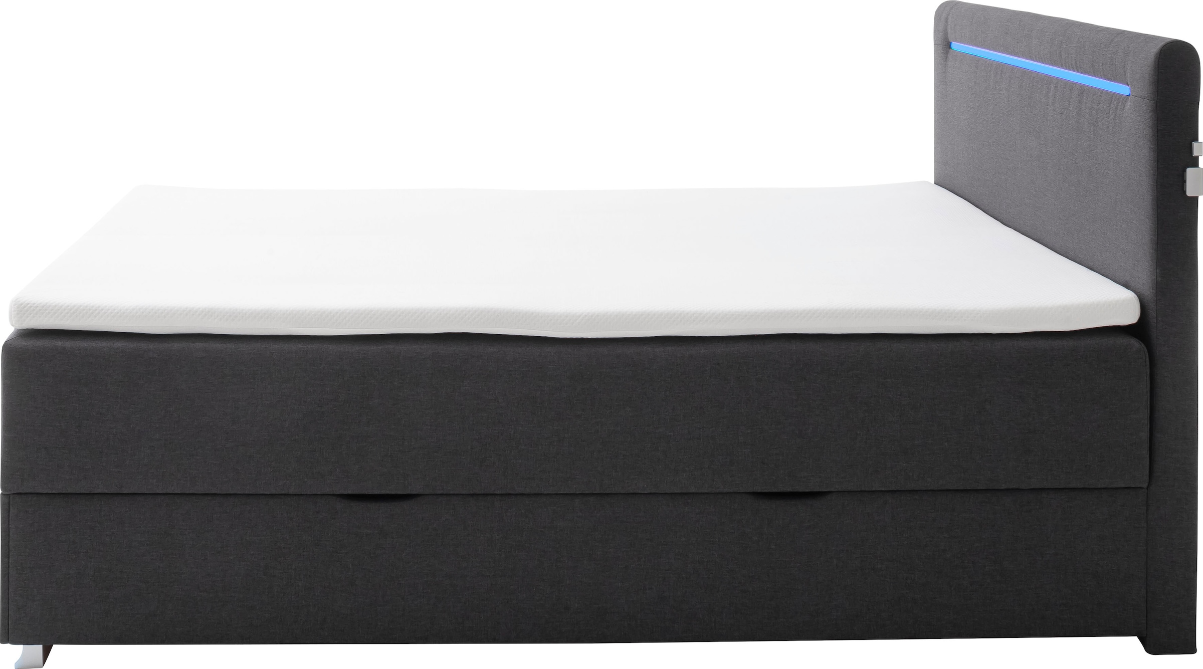 meise.möbel Boxspringbett »Las Vegas«, Füße und Kopfteil mit LED-Beleuchtung, mit Bettkasten und Topper