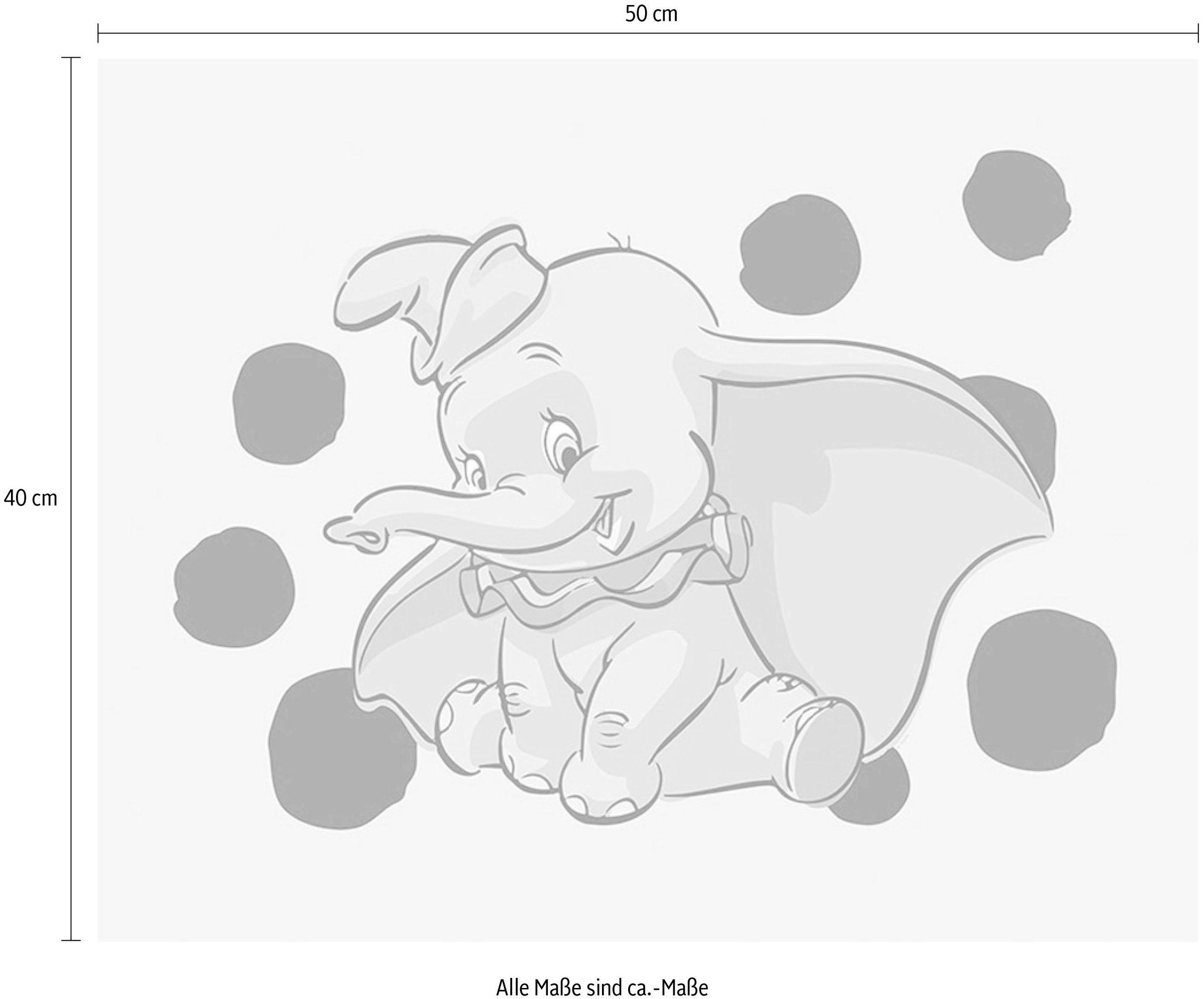 Komar Bild »Dumbo Dots Landscape«, Disney, (1 St.), Wandbild zur Dekoration im Kinderzimmer - ohne Rahmen