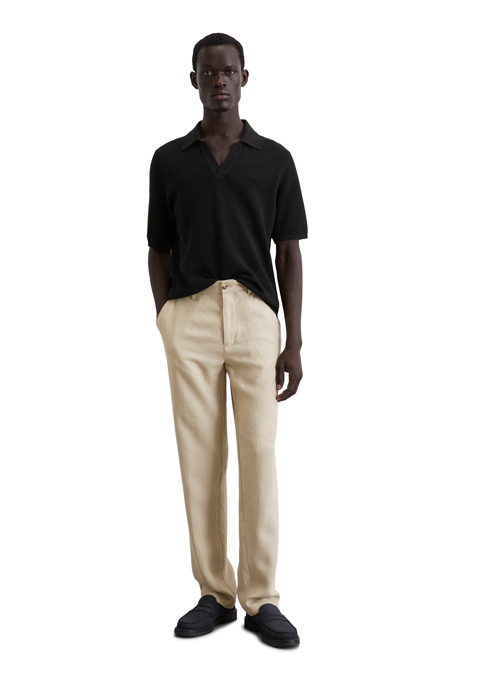 Marc O'Polo Polokragenpullover »aus Bio-Baumwolle und Leinen«