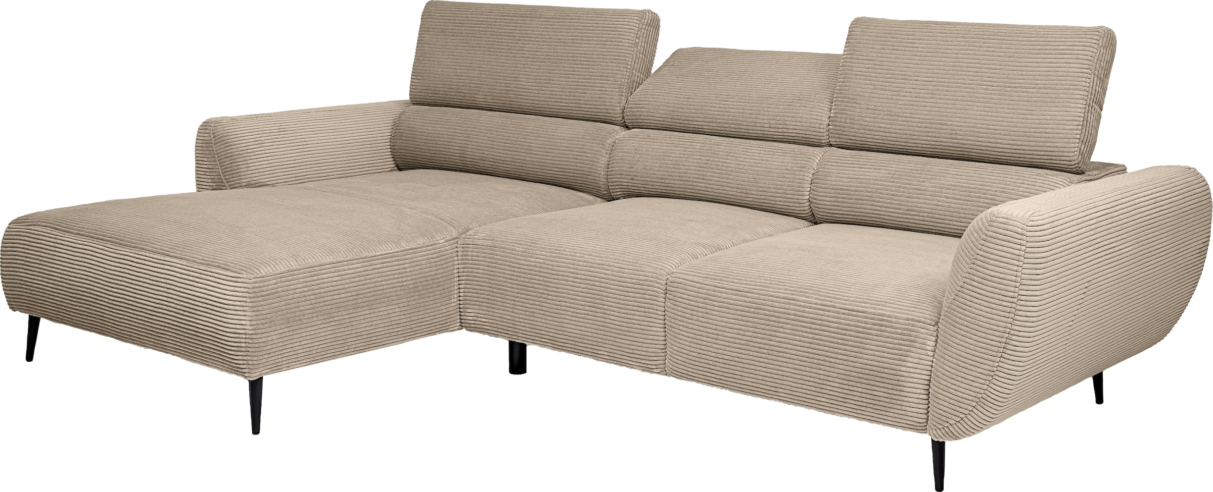 WERK2 Ecksofa »Alisson, mit elektrischer Sitztiefenverstellung, L-Form, Breite 277 cm«, Alisson – flexibler Komfort mit modernem Design und smarten Details.