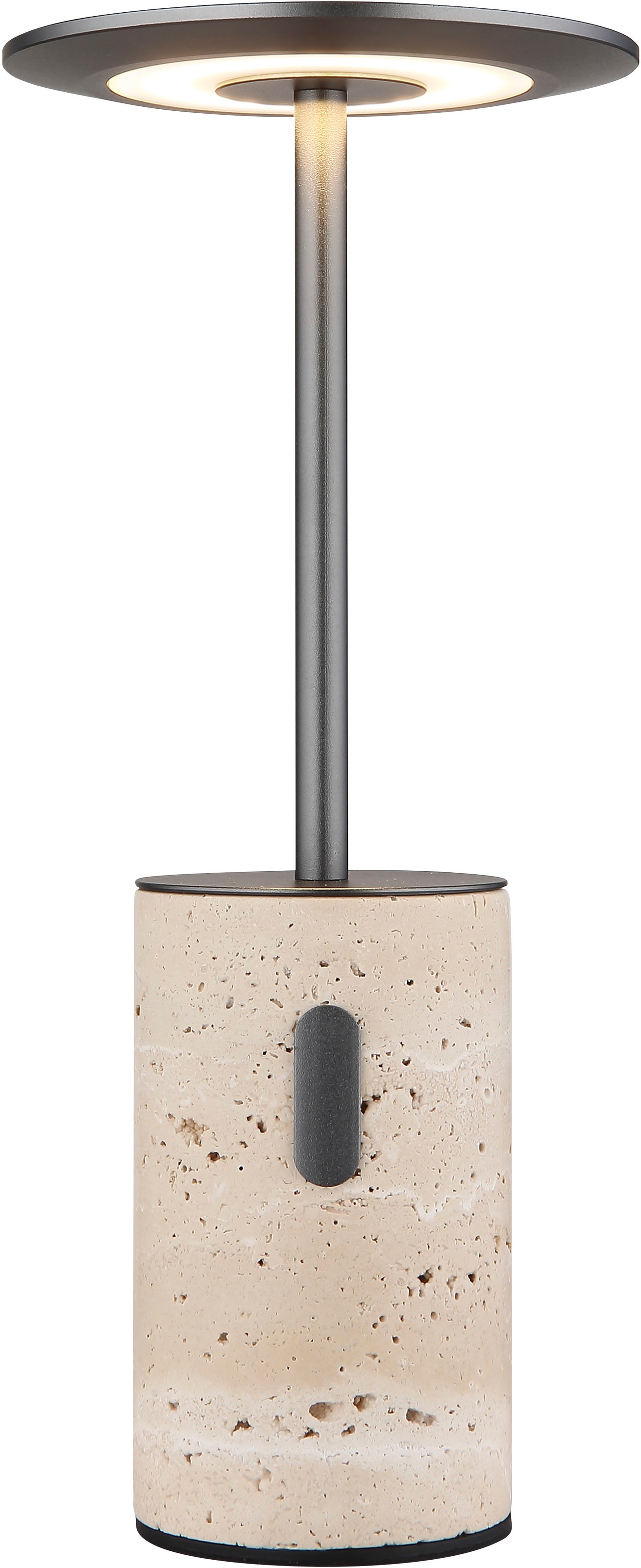GLOBO LIGHTING LED Tischleuchte »TRAVERTIN« LED-Modul 1 Stk. Warmweiß Travertinstein Sockel