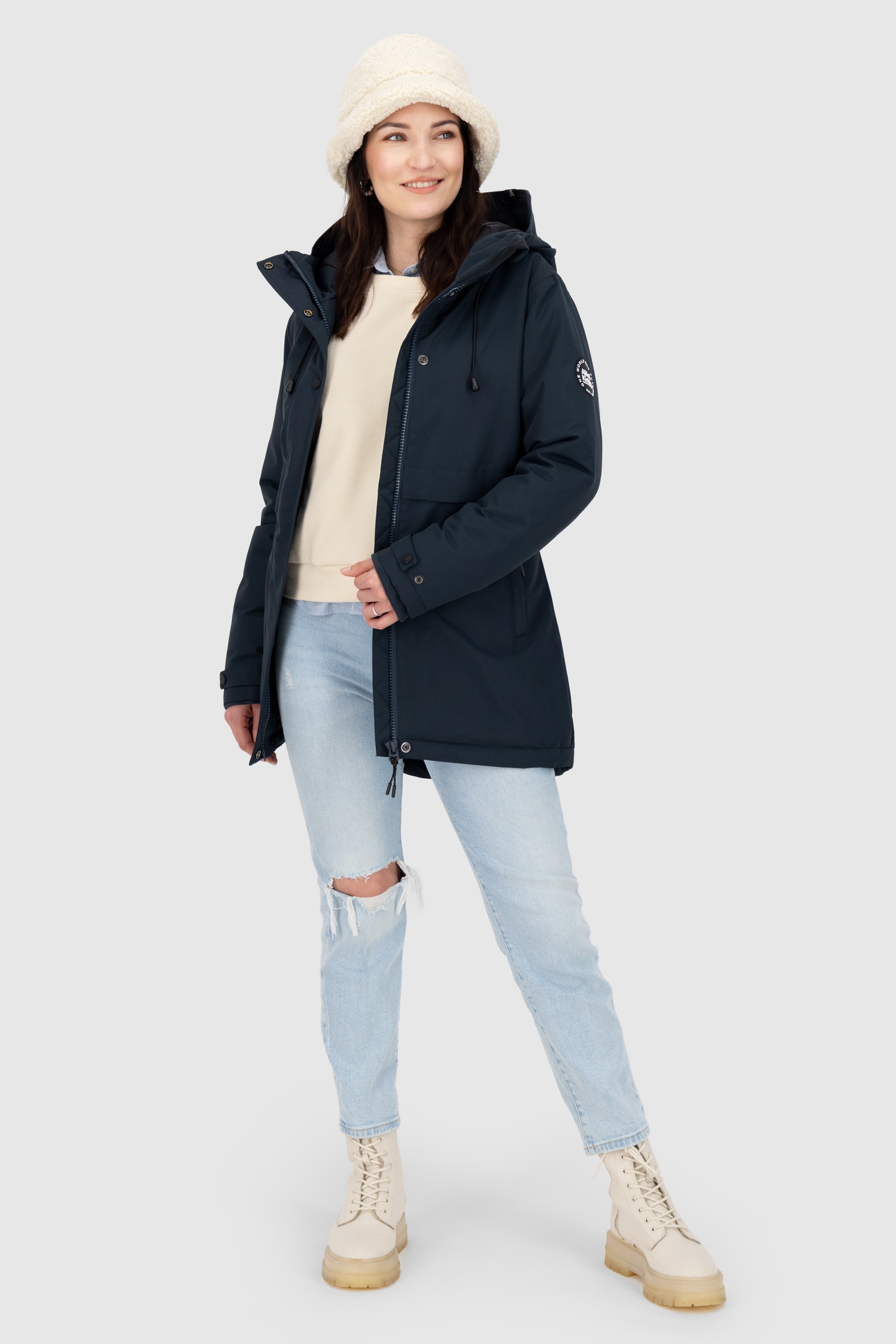 Alife & Kickin Winterjacke »Damen MarlyAK A«, Leicht taillierte Jacke mit Ärmelbündchen und Kapuze