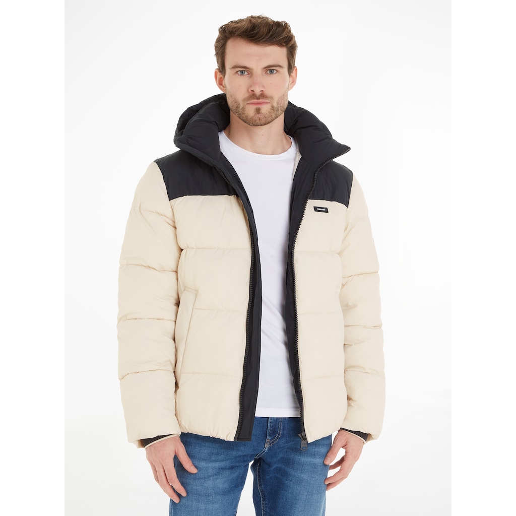 Calvin Klein Steppjacke »CRINKLE NYLON COLOR BLOCK PUFFER«, mit Kapuze