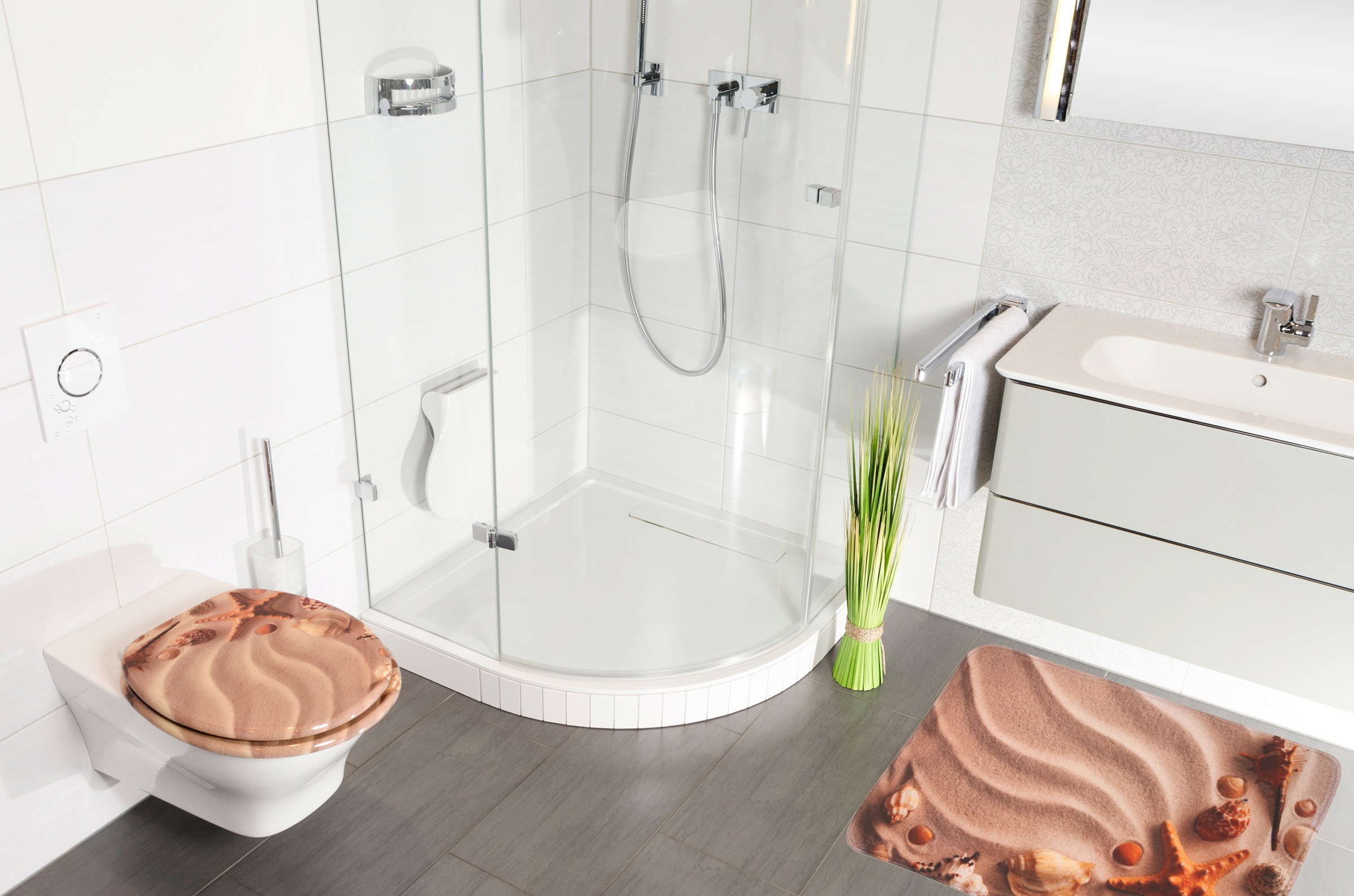 Sanilo Badaccessoire-Set "Sanibel" bestehend aus WC-Sitz, Badteppich, Stöps günstig online kaufen